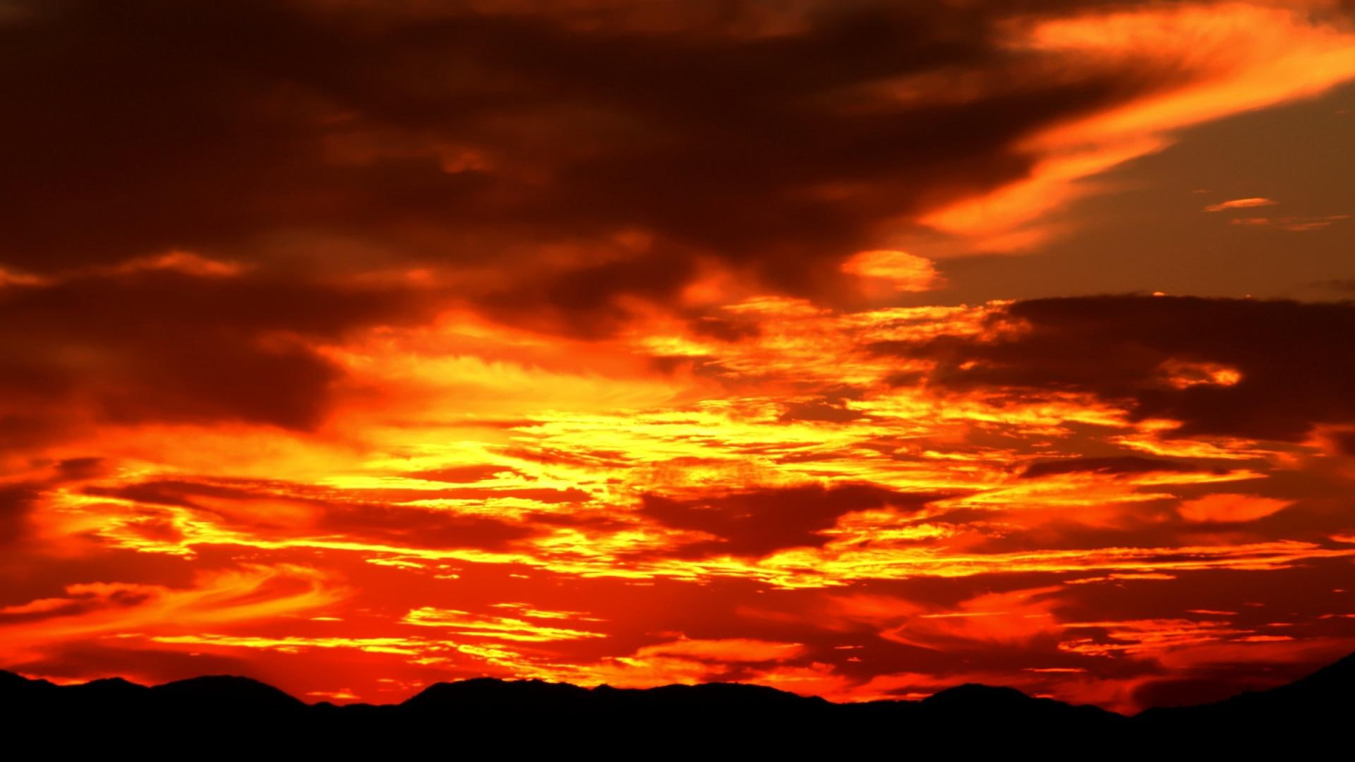 beauty, clouds, ember, mountain, amazing, 3d and abstract, light, 1080P, yes, HD Wallpaper