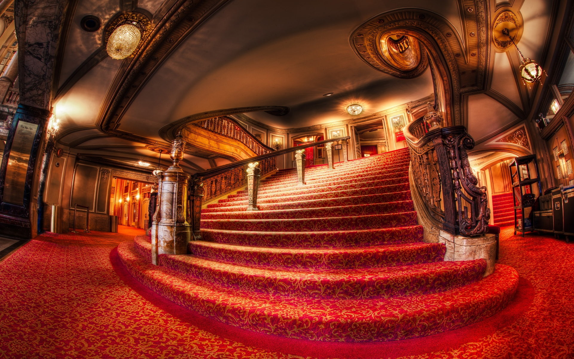 room, 1080P, theater, retro, stairs, chicago, hdr, HD Wallpaper