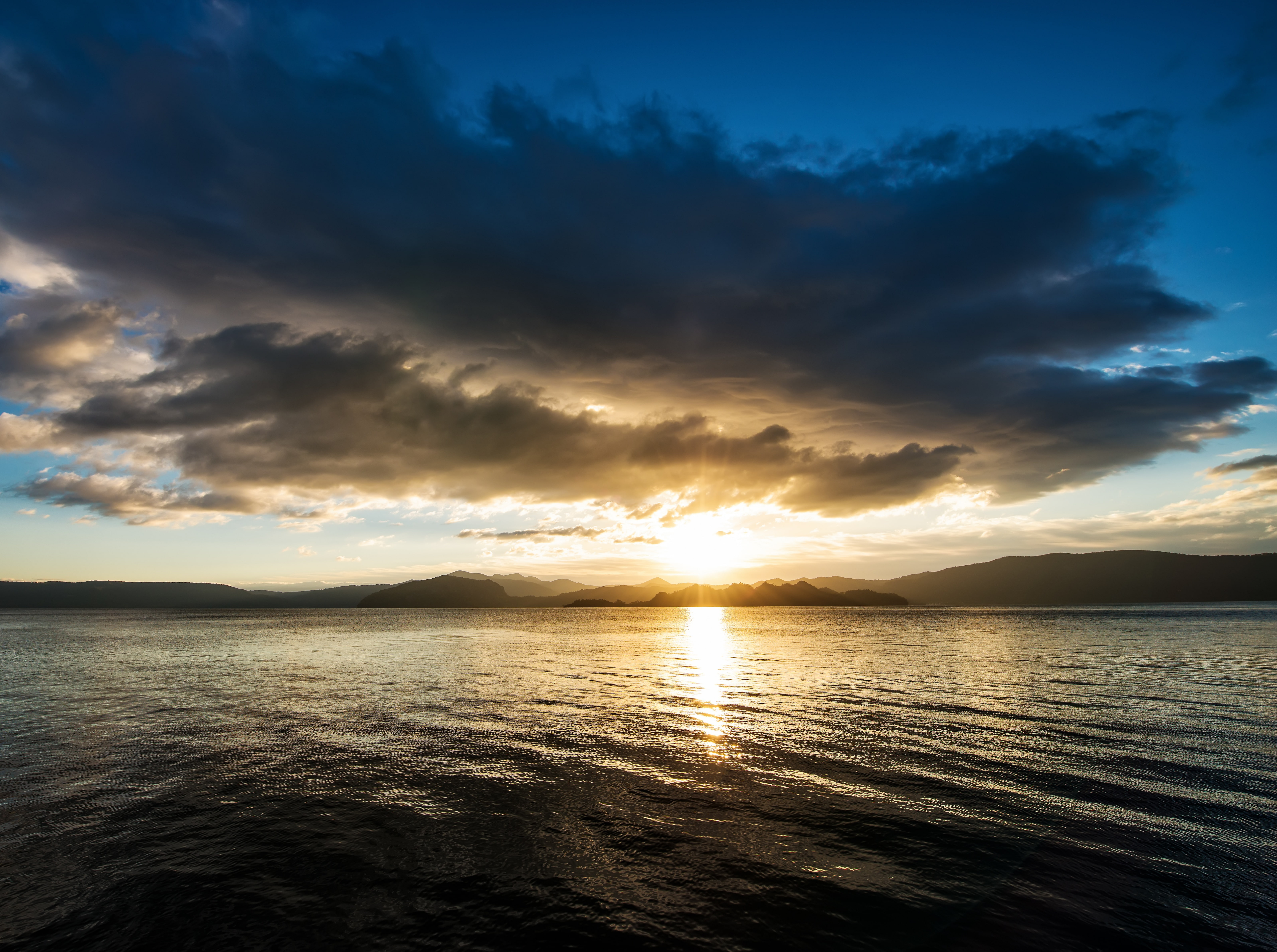 5K, Lakes, prefecture, sea, Akita, remote, cloud - sky, scenics - nature, District, tranquil scene, idyllic, sunset, tranquility, akitaprefecture, sky, HD Wallpaper