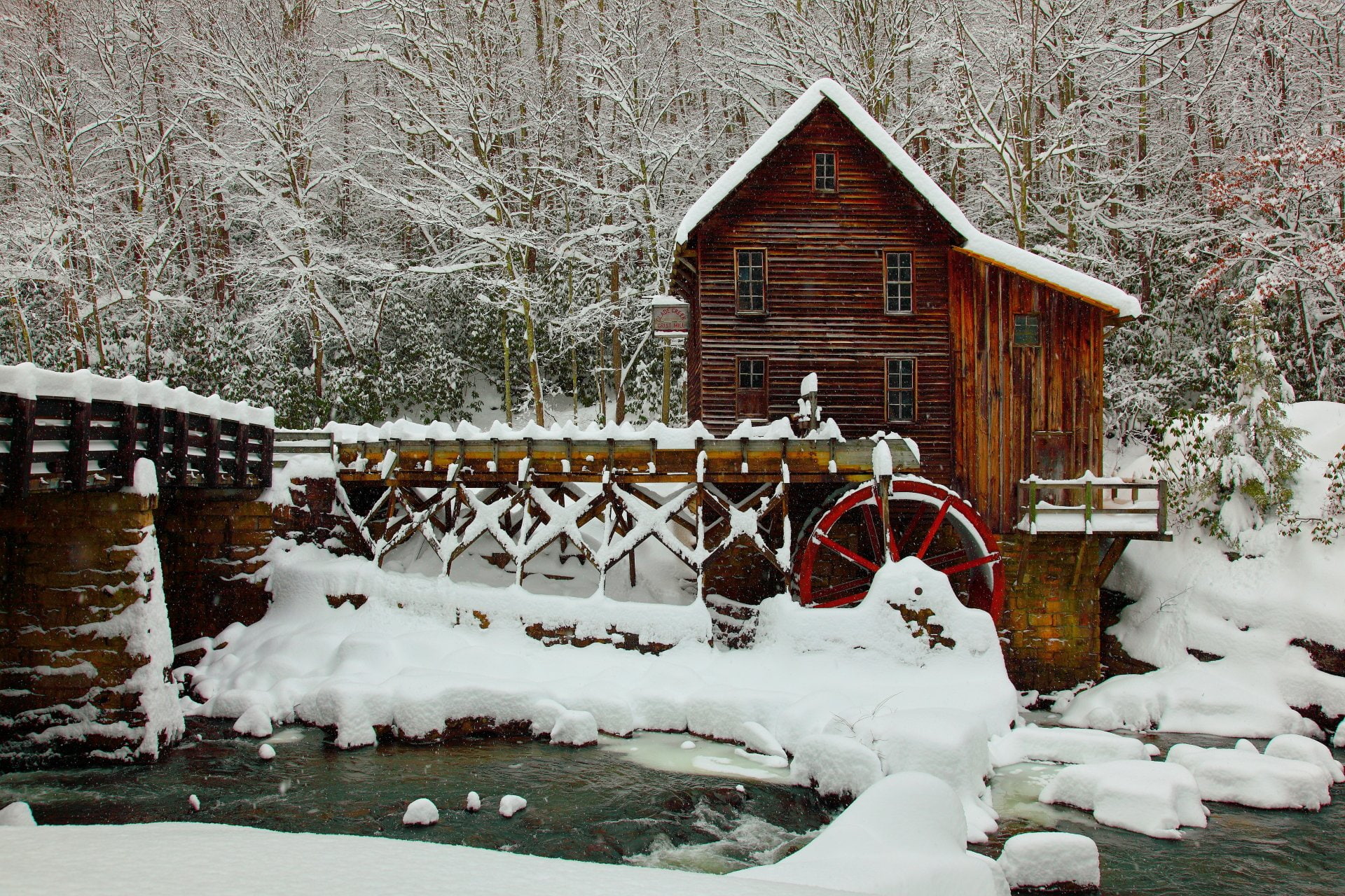 1080P, Glade Creek Grist Mill, Babcock State Park, West Virginia, Watermill, Man Made, HD Wallpaper