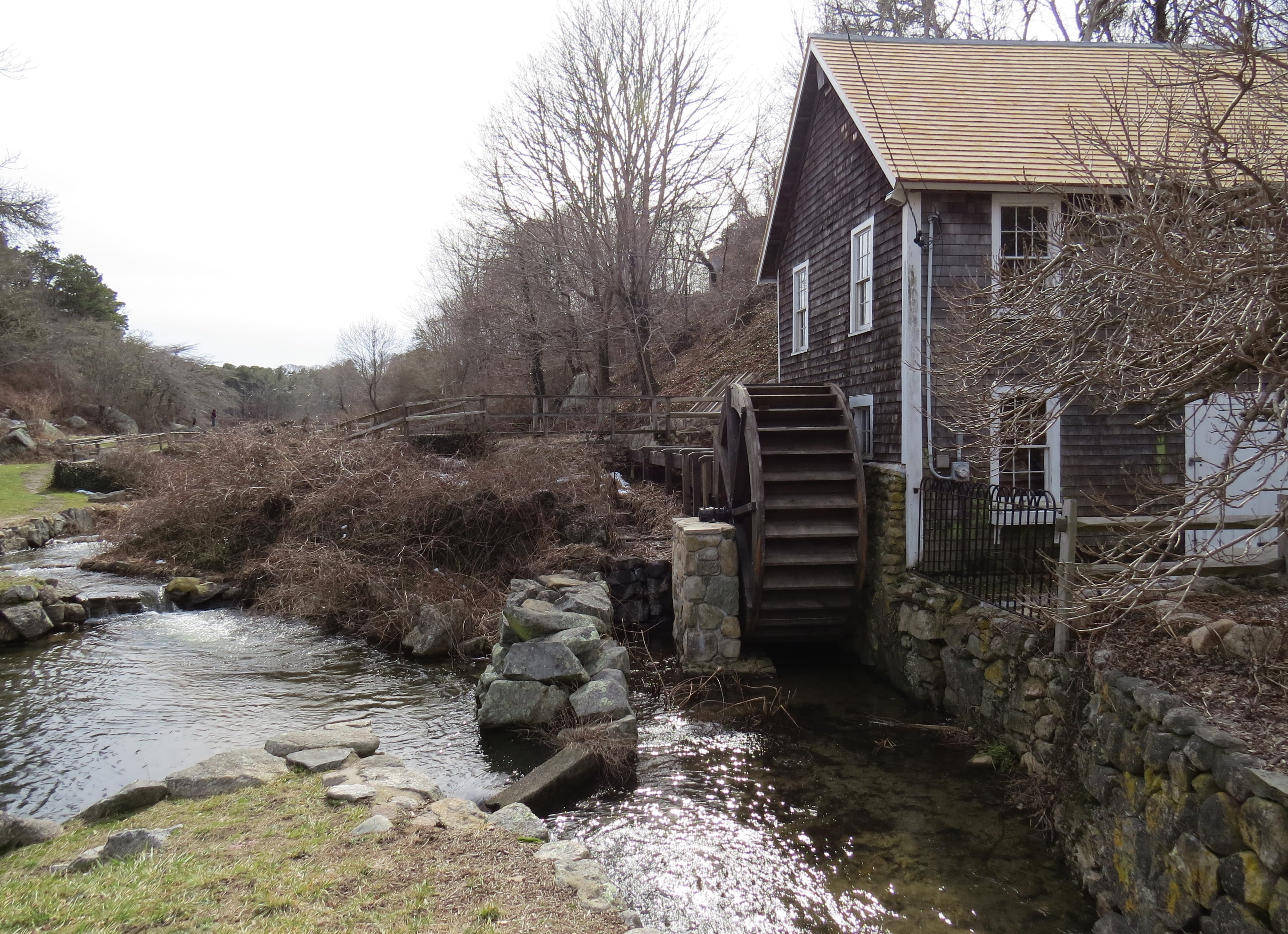 building exterior, Countryside, built structure, flowing water, stream - flowing water, river, motion, architecture, barn, Grist Mill, day, no people, building, HD Wallpaper