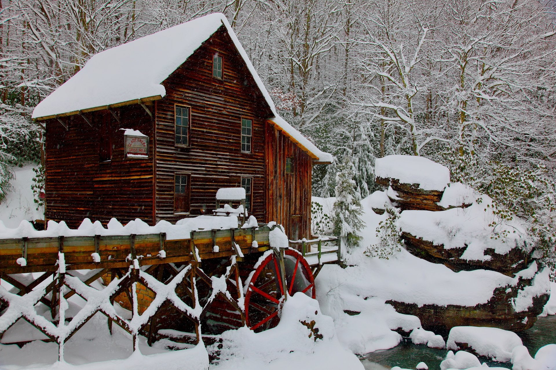 Watermill, 1080P, West Virginia, Glade Creek Grist Mill, Man Made, Babcock State Park, HD Wallpaper