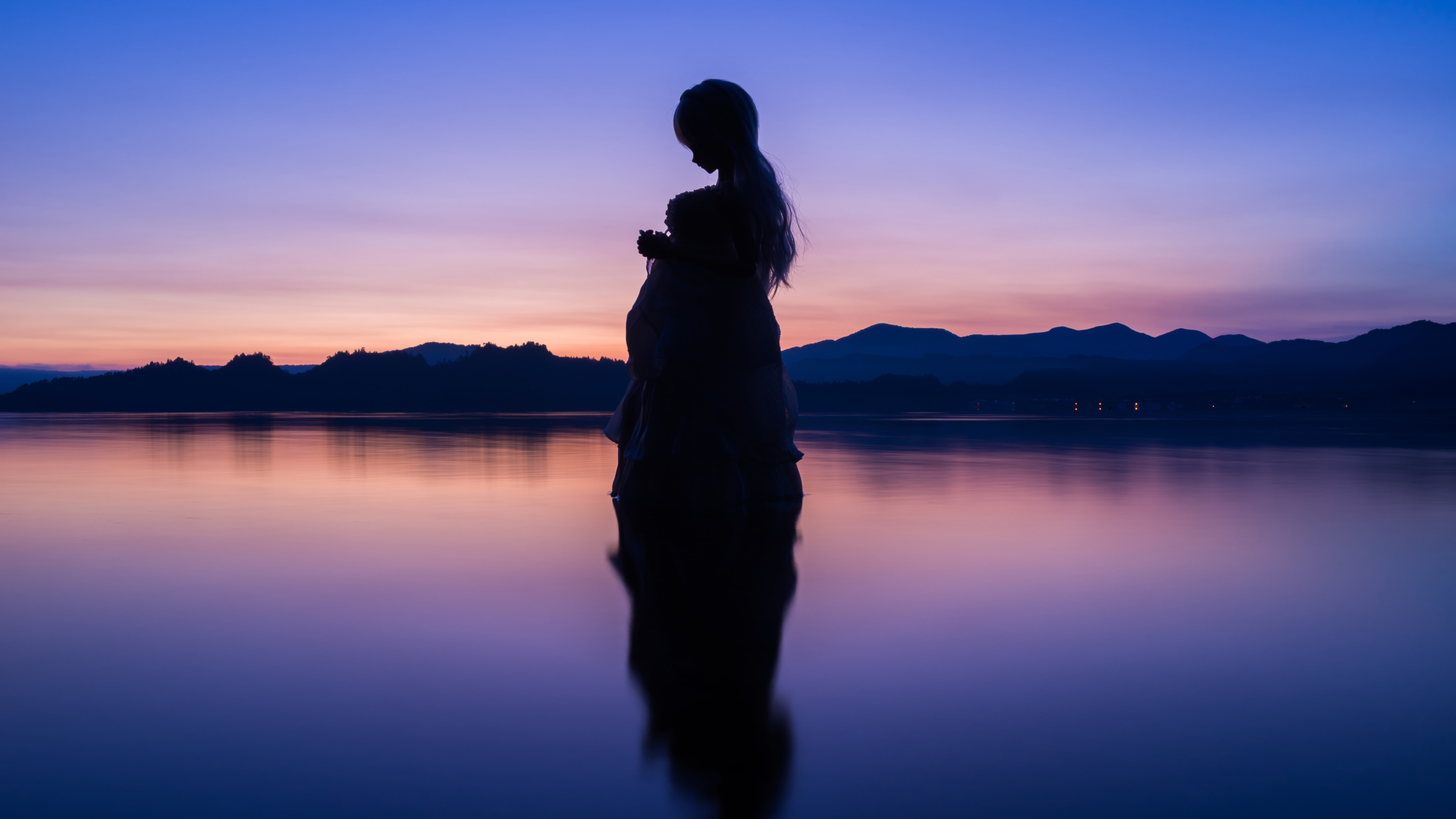 5K, 4K, Dawn, Alone, HD, Lake Towada, HD Wallpaper