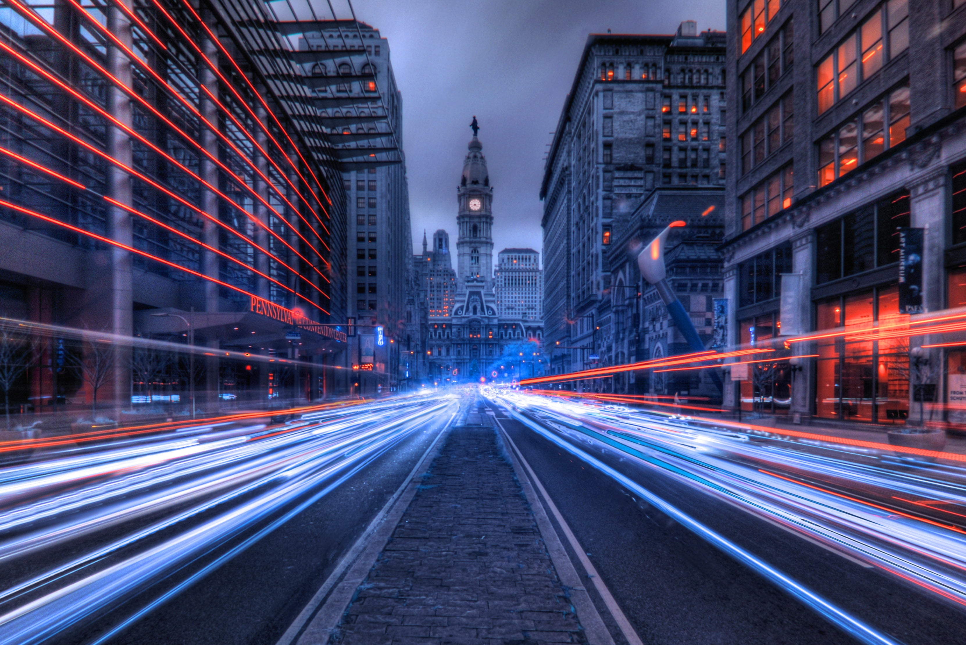 Street, 2K, Building, Pennsylvania, Night, Photography, Philadelphia, Time-Lapse, HD Wallpaper