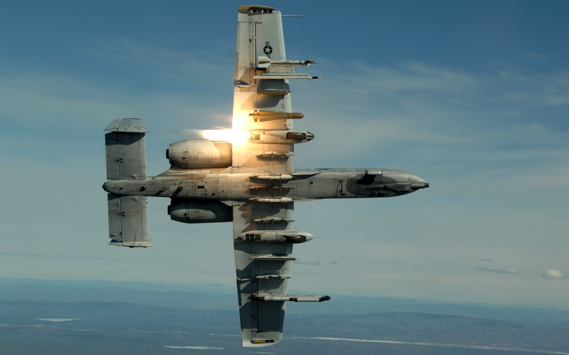thunderbolt, aircraft, hd, 1080P, art, flares, planes, Military, ii, x, HD Wallpaper