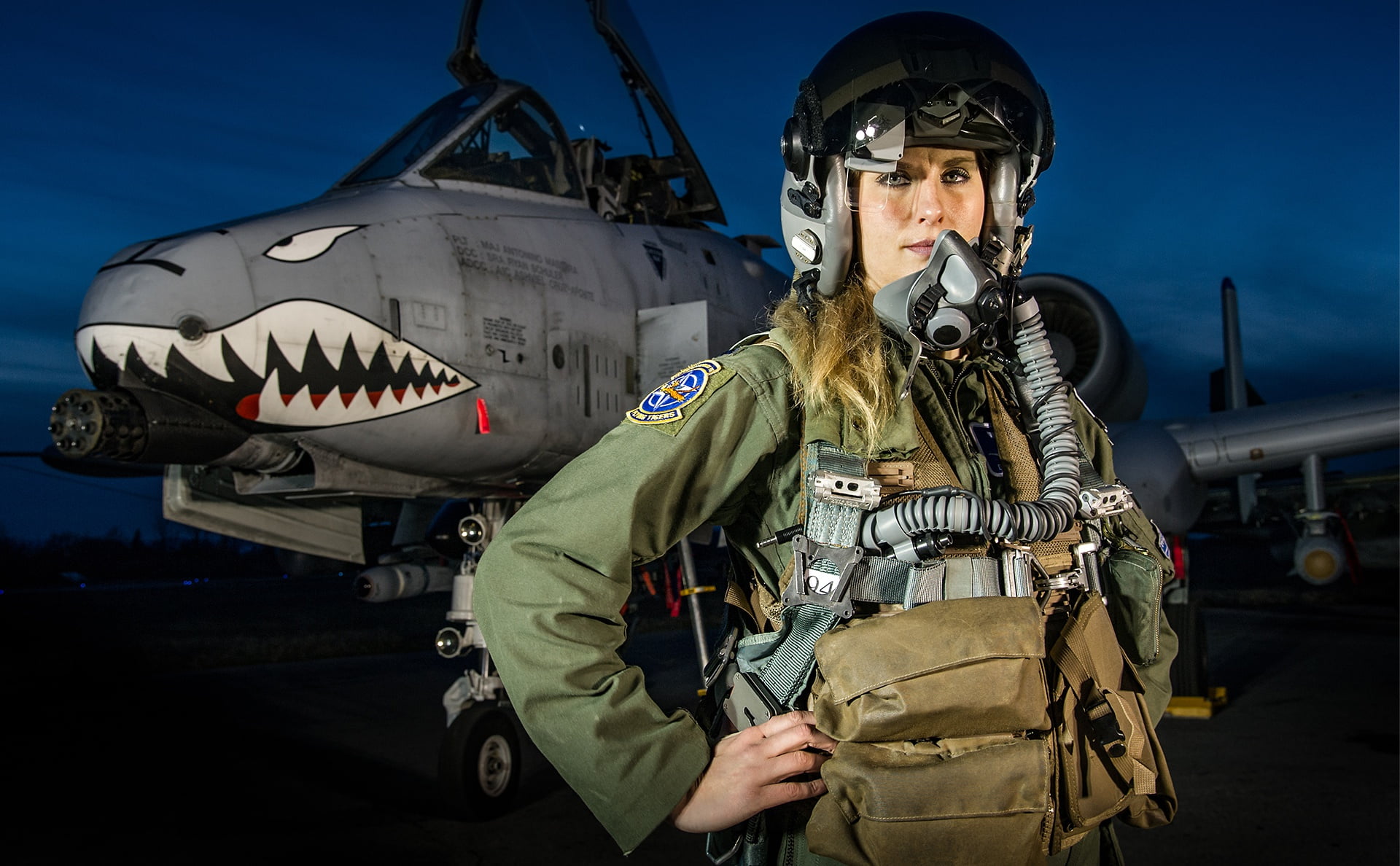 USAF, 1080P, pilot, cabin, helmet, attack, night, Republic, A-10 Thunderbolt II, nose art, anti-tank, warthog, HD Wallpaper