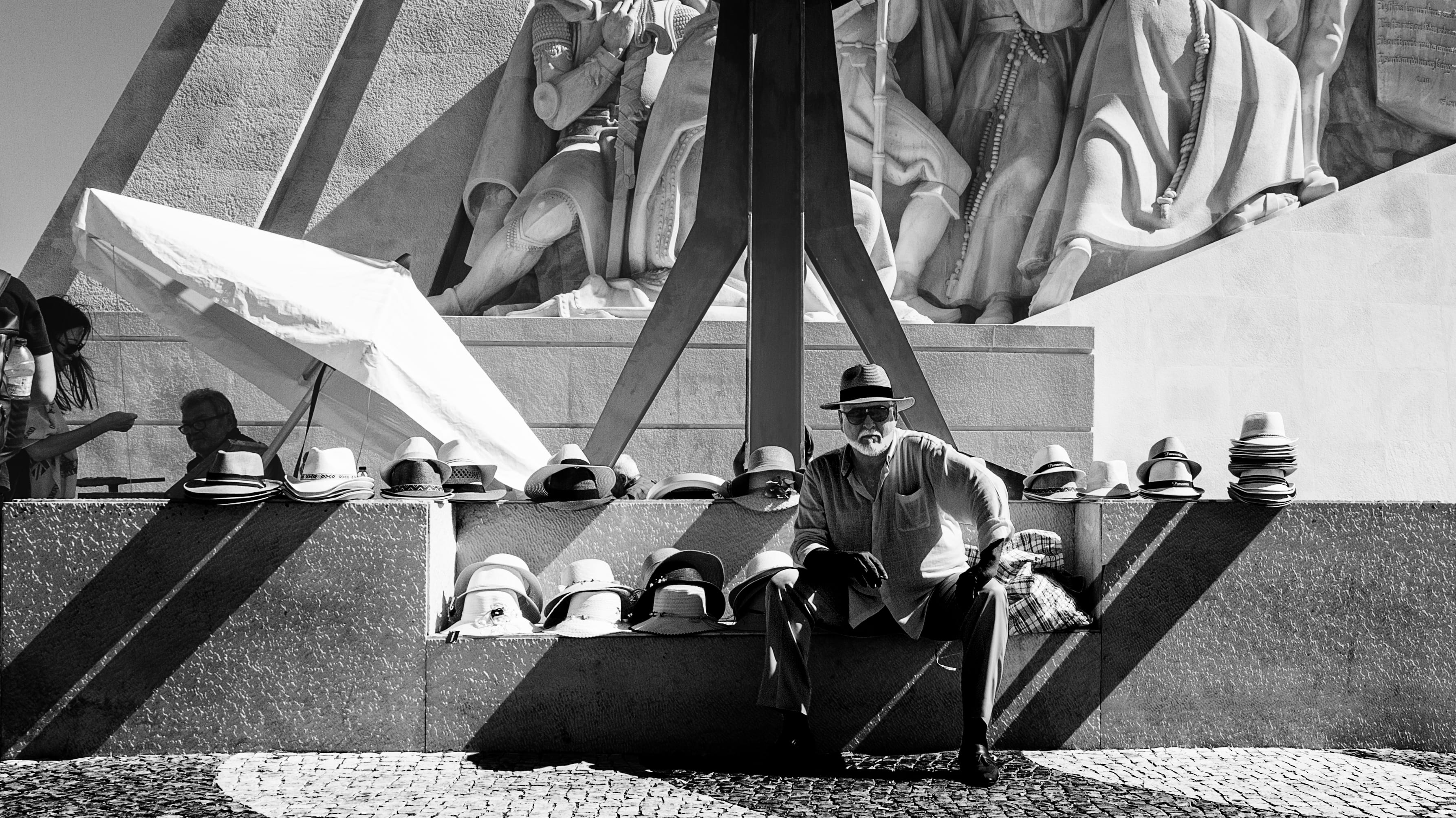 blackandwhite, shadows, portugal, group, water, face, travel, adult, real people, airplane, street, outdoors, lisboa, clothing, apparel, vehicle, city, HD Wallpaper