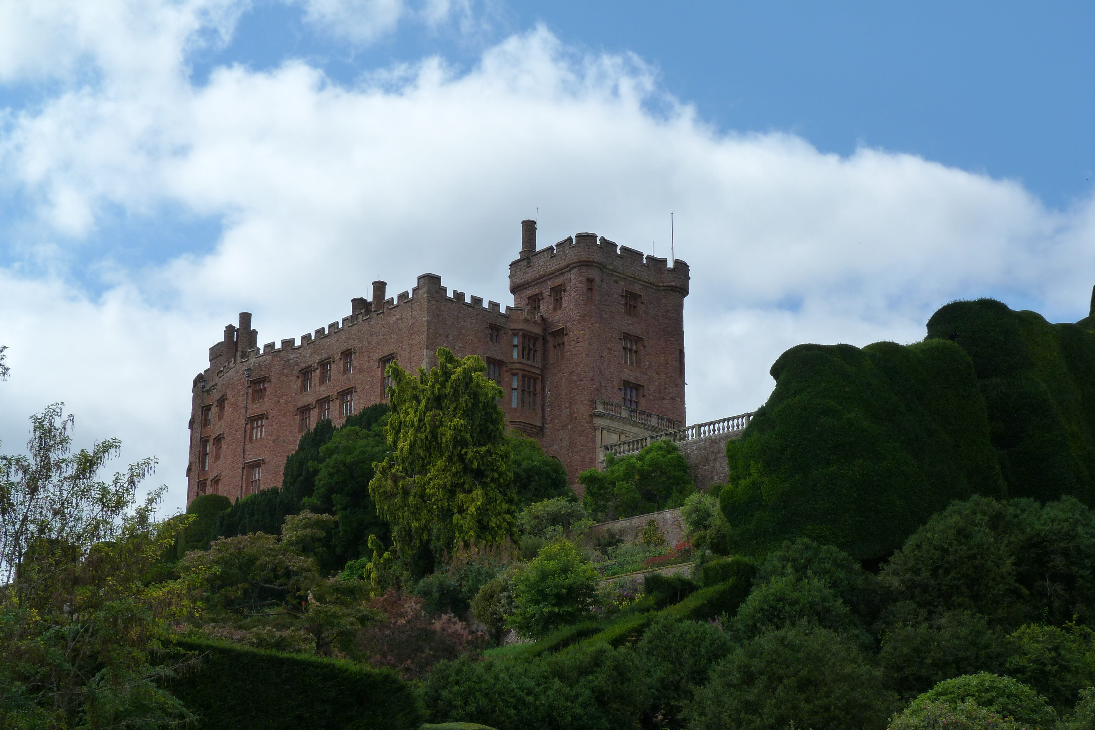 powis, castle, tree, national trust, cloud - sky, green color, the past, nature, growth, building, sky, plant, history, wales, built structure, no people, HD Wallpaper