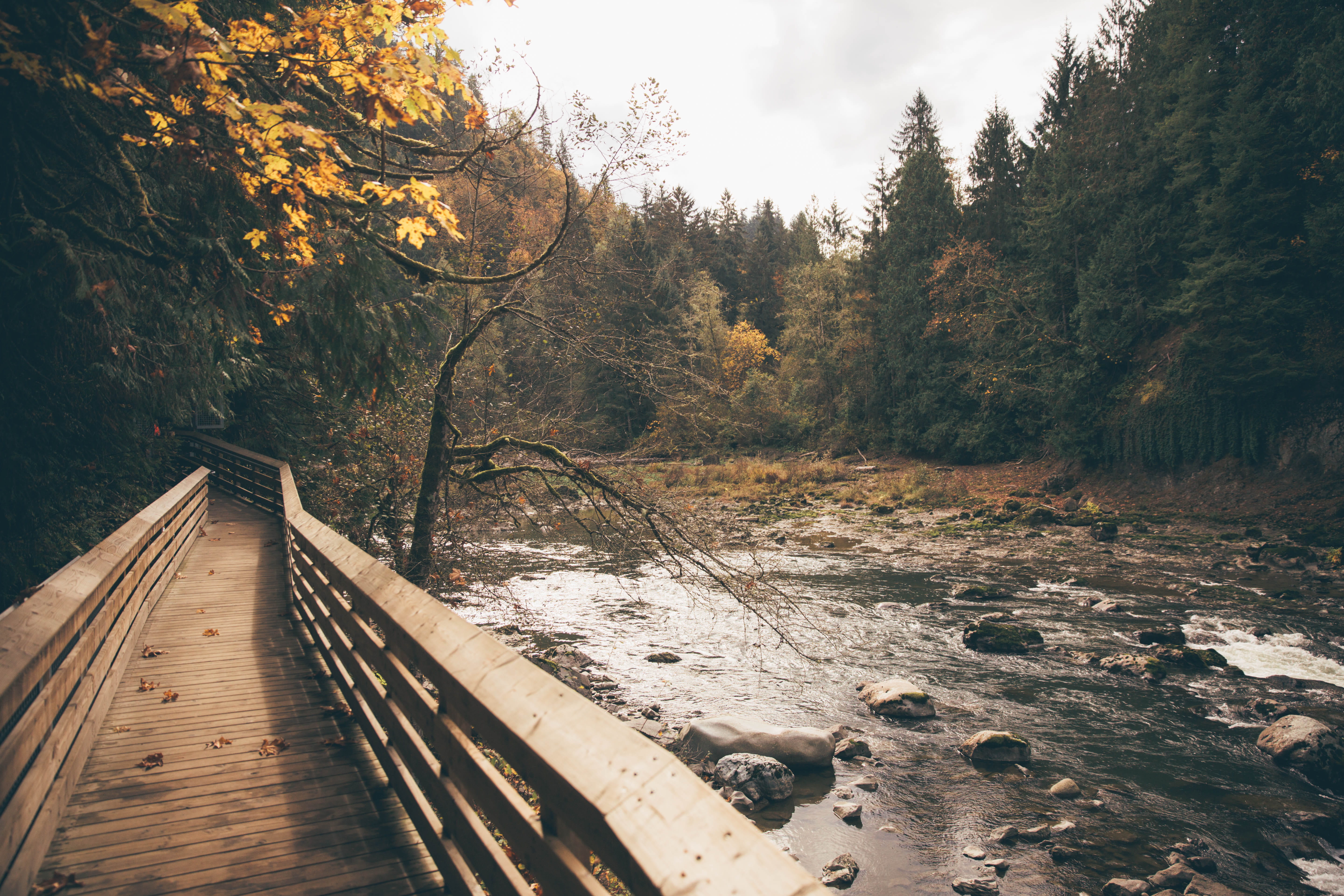 flowing water, non-urban scene, direction, rocks, rail transportation, northwest, united states, tranquility, stream - flowing water, snoqualmie falls, HD Wallpaper