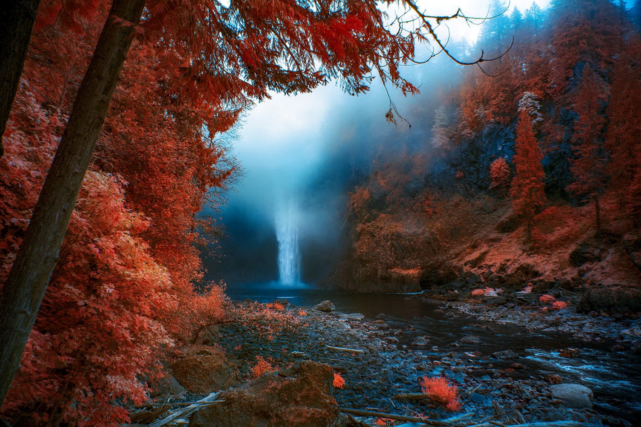 fog, nature, 1080P, waterfall, Washington, Snoqualmie Falls, United States, autumn, HD Wallpaper