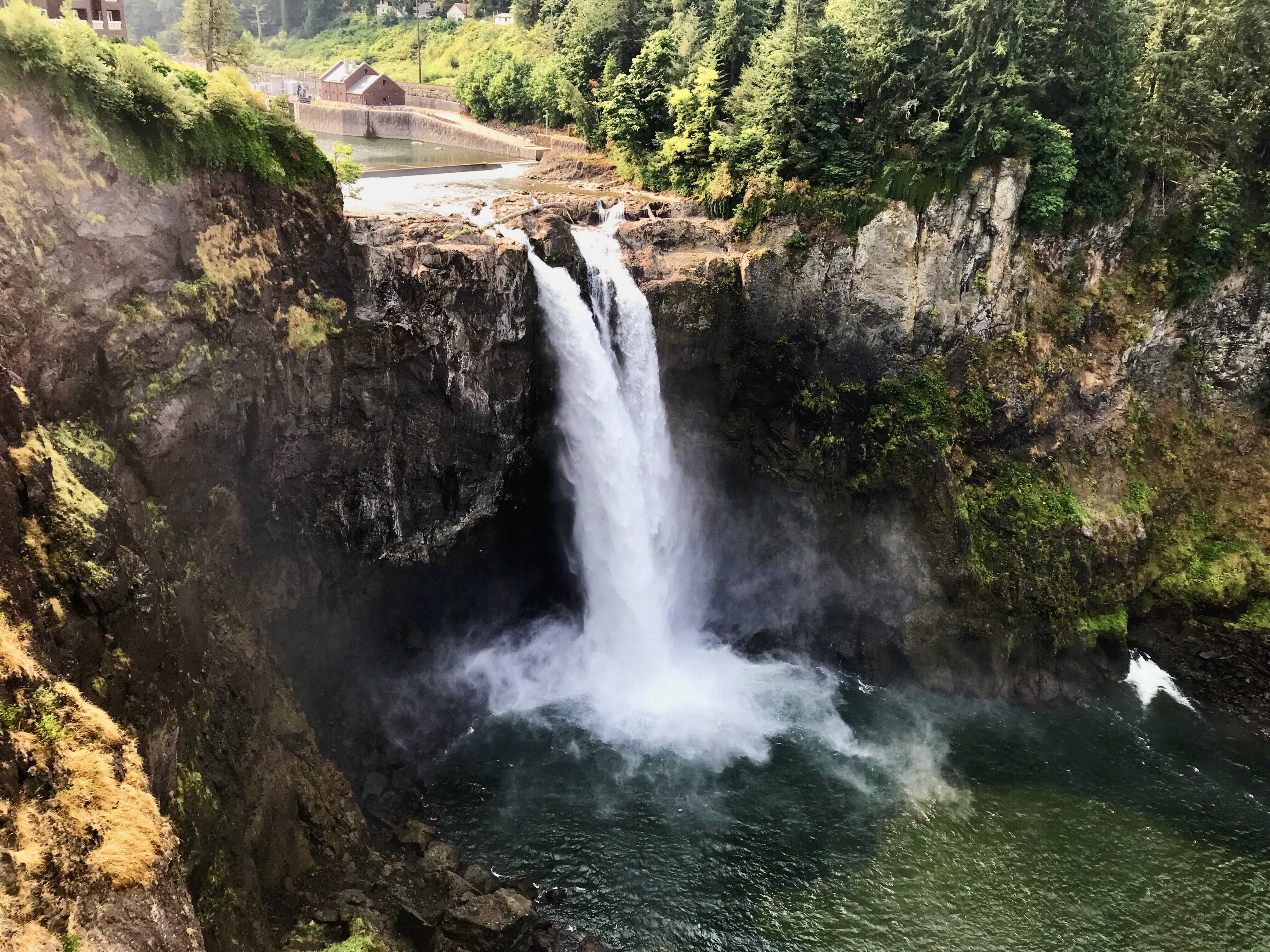 power, river, pnw, pacific northwest, nature, cliff, 4K, no people, washington, motion, rock formation, solid, views, tree, falling water, blurred motion, HD Wallpaper