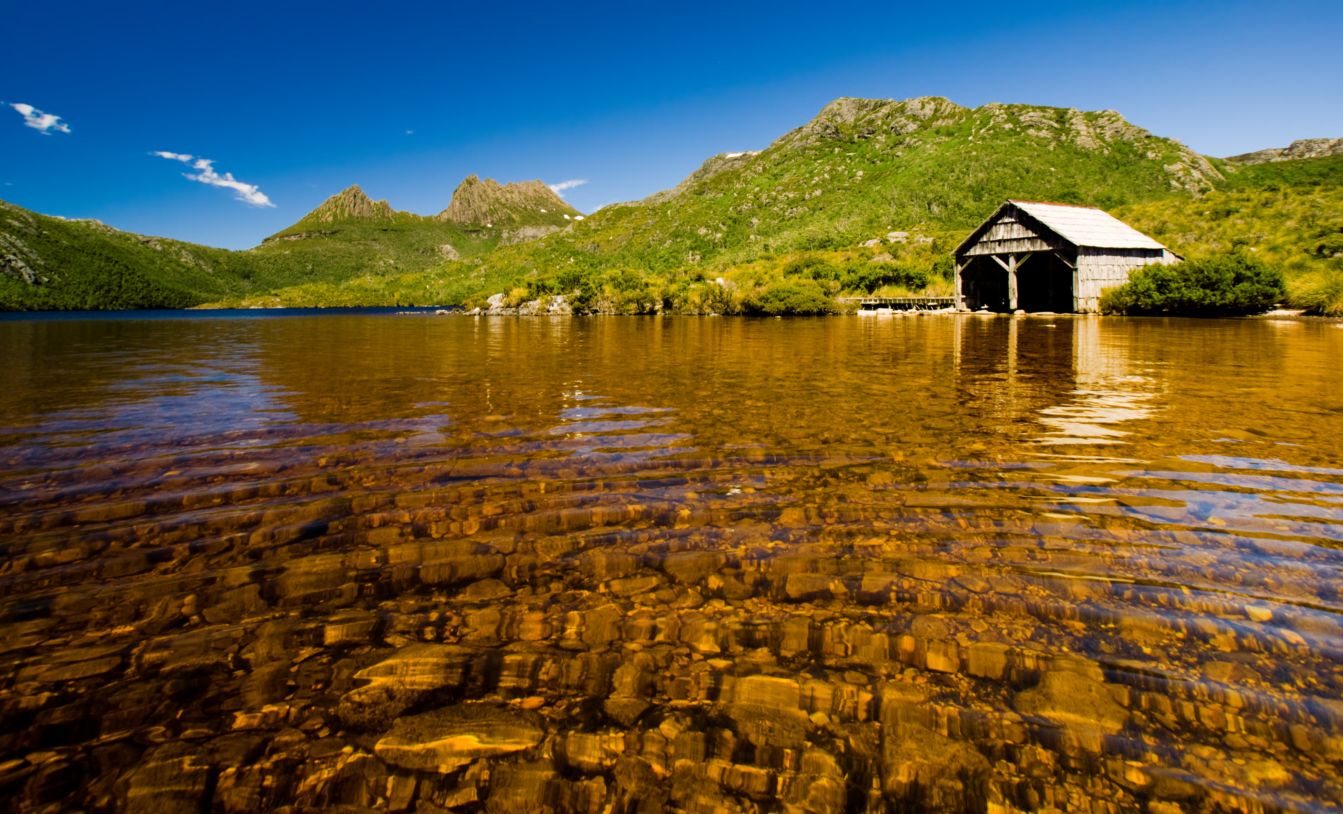outdoors, 4K, sky, hut, white, nature, river, rock, no people, cottage, boats, scenics - nature, beautiful nature, tranquil scene, cradle, the barn, mountain, HD Wallpaper