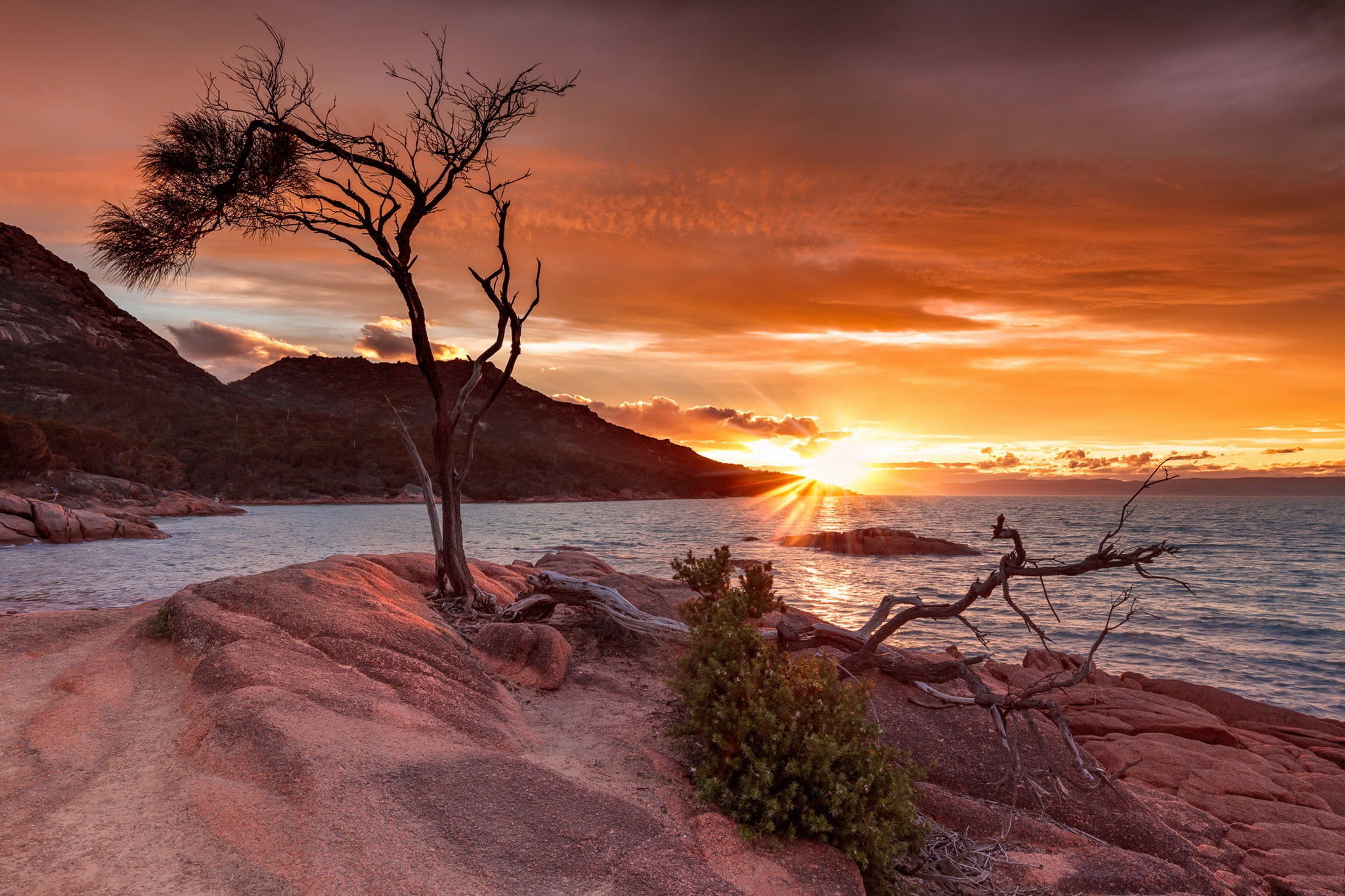 Tasmania, sunset, Freycinet National Park, 1080P, Australia, HD Wallpaper