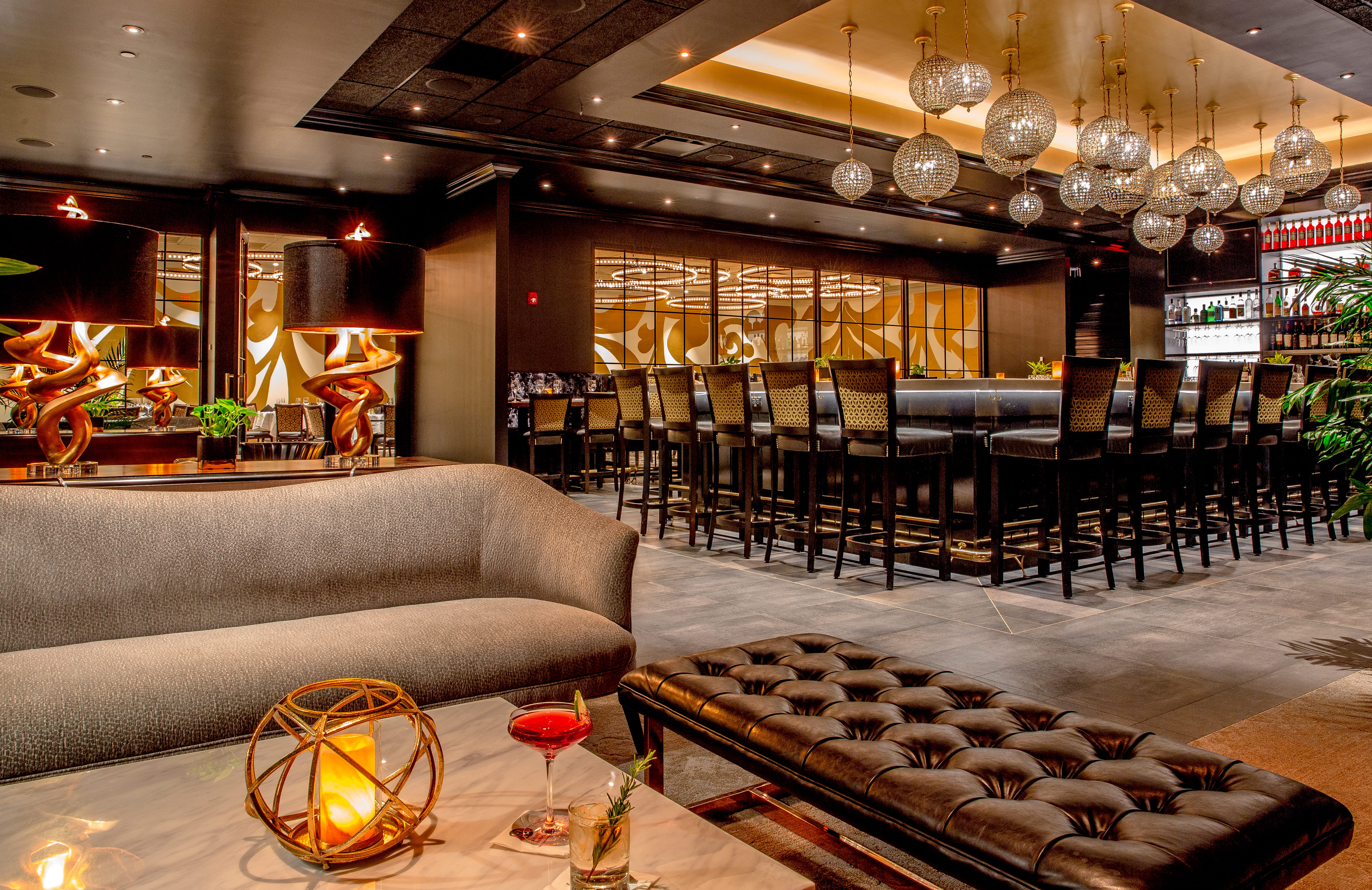 shelf, restaurant, lighting equipment, couch, cushion, wealth, business, refreshment, inside, wine, sofa, 5K, bar counter, floor, wooden, interior, interior design, HD Wallpaper