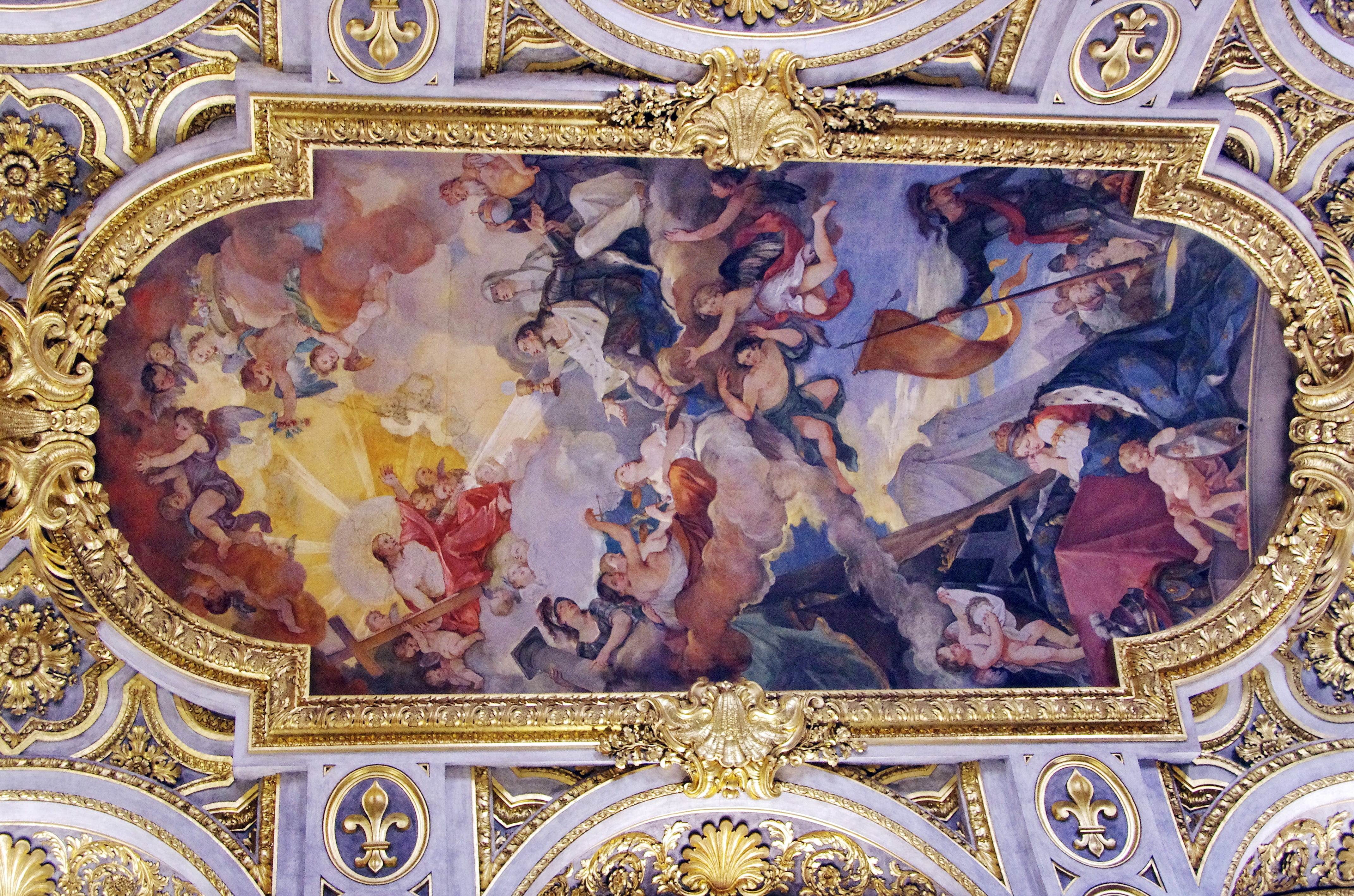 st-louis-des-français, decoration, mural, no people, italy, built structure, female likeness, architecture, indoors, human representation, art and craft, HD Wallpaper