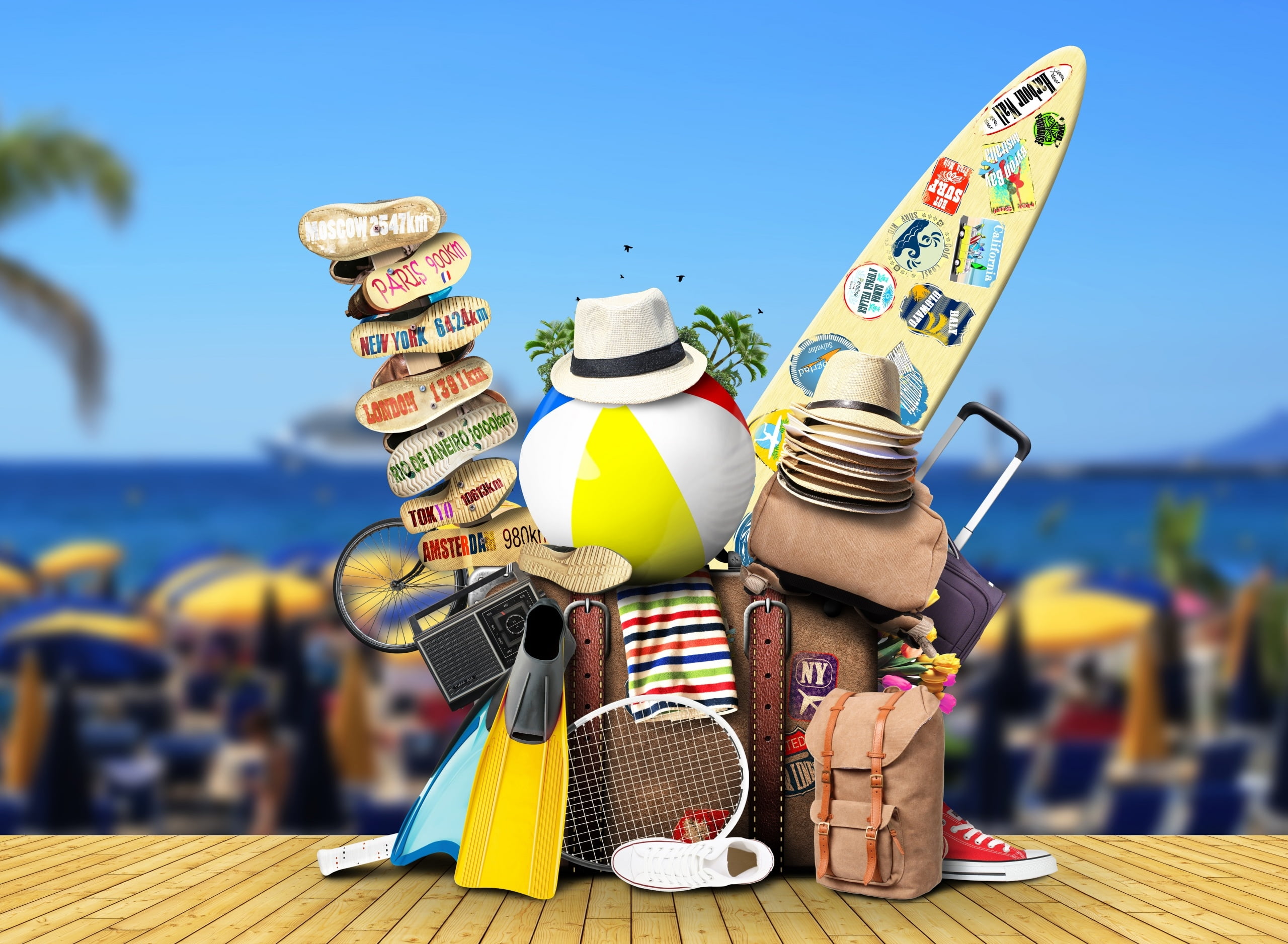 sunlight, creativity, water, toy, text, vara, summer, beach, art and craft, sky, no people, outdoors, ball, representation, human representation, table, HD Wallpaper