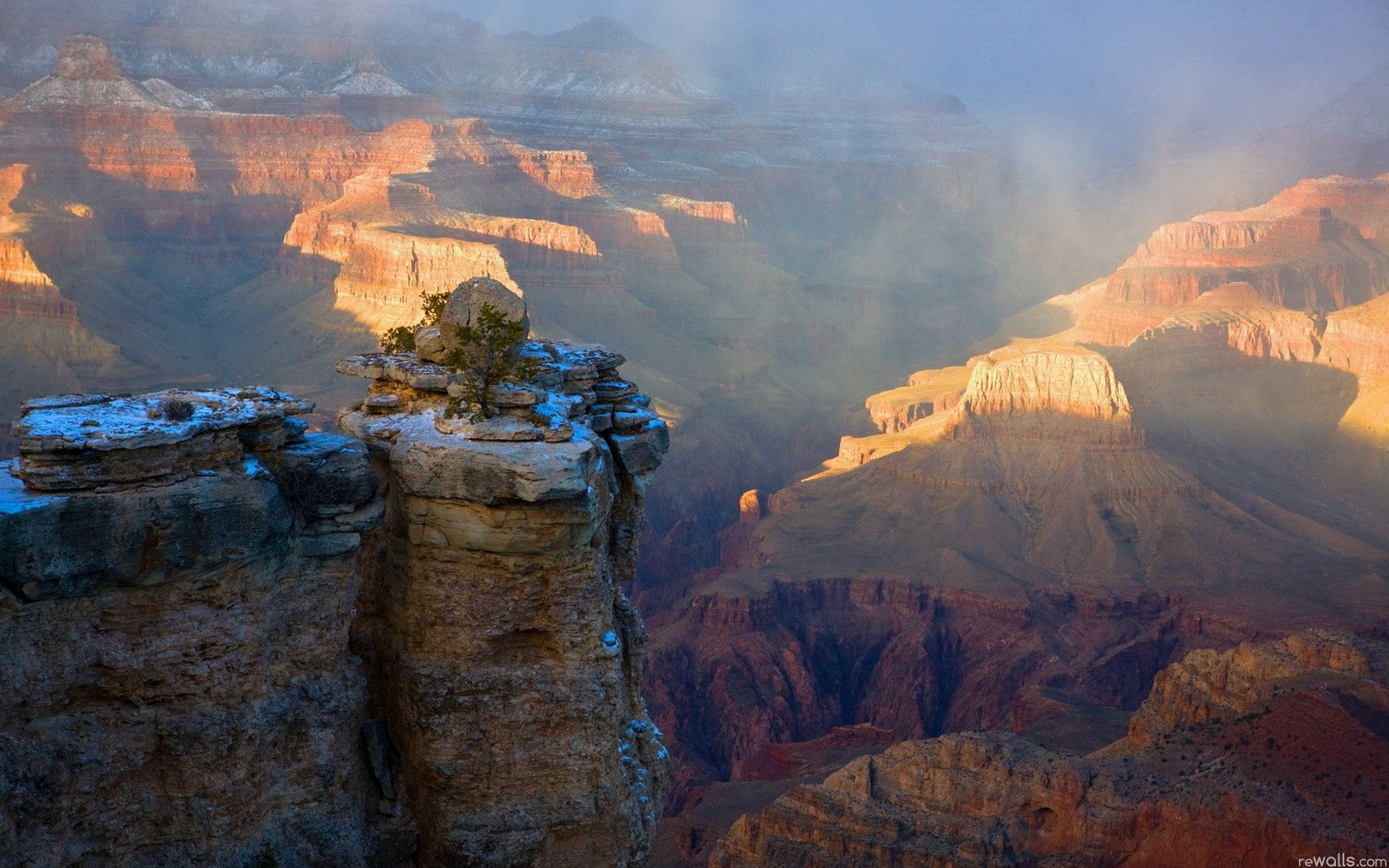 hd, snow, stone, desert, nature, canyon, grand, rocks, 720P, landscape, HD Wallpaper