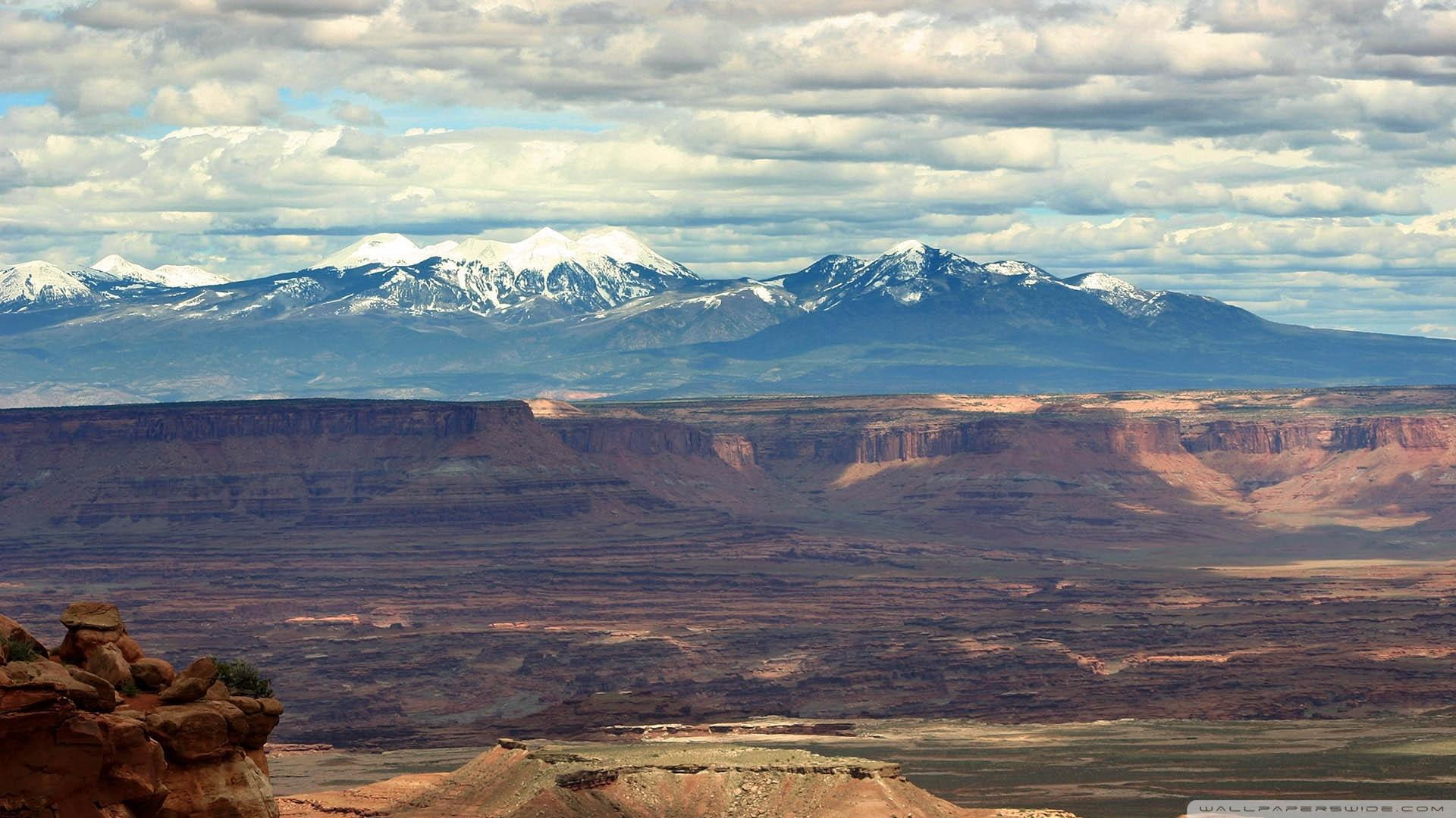 canyon, clouds, wide, snow, 1080P, mountains, nature and landscapes, looming, HD Wallpaper