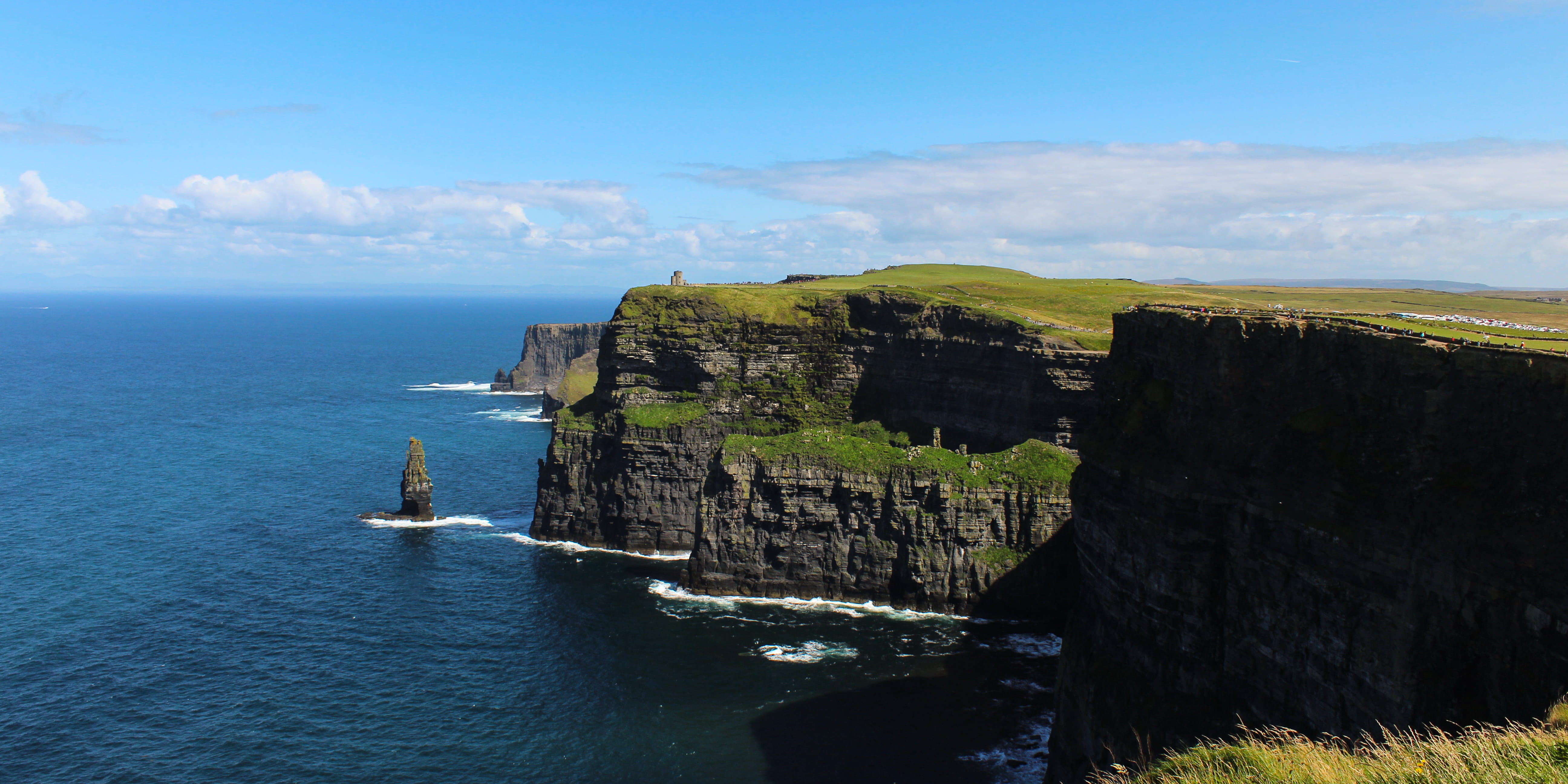 sky, land, falaises, idyllic, architecture, tranquil scene, sea, no people, moher, horizon, rock formation, nature, irish, ocean, HD Wallpaper
