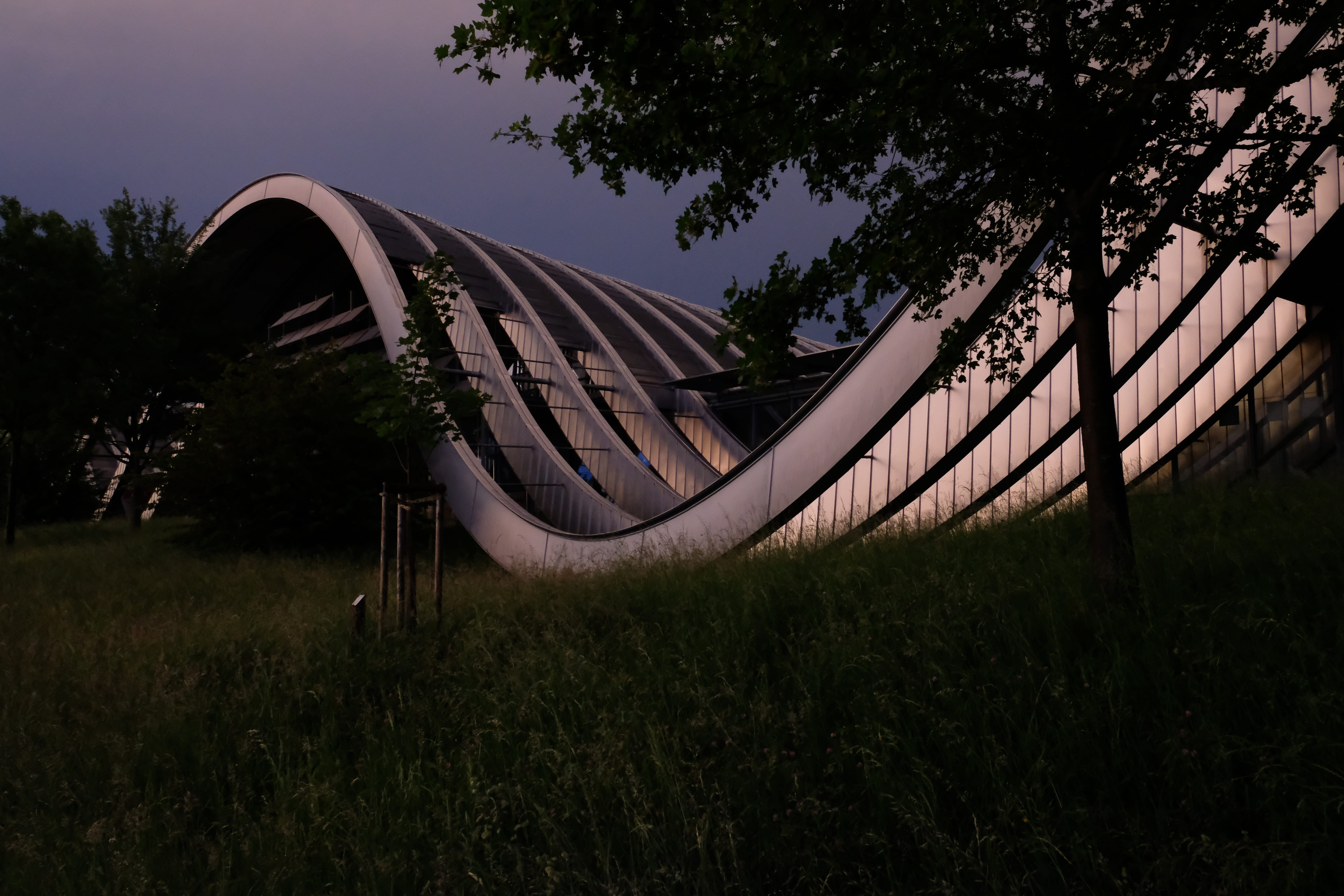 arts culture and entertainment, tranquil scene, curve, tranquility, no people, plant, tree, outdoors, park - man made space, day, bern, growth, hammock, HD Wallpaper