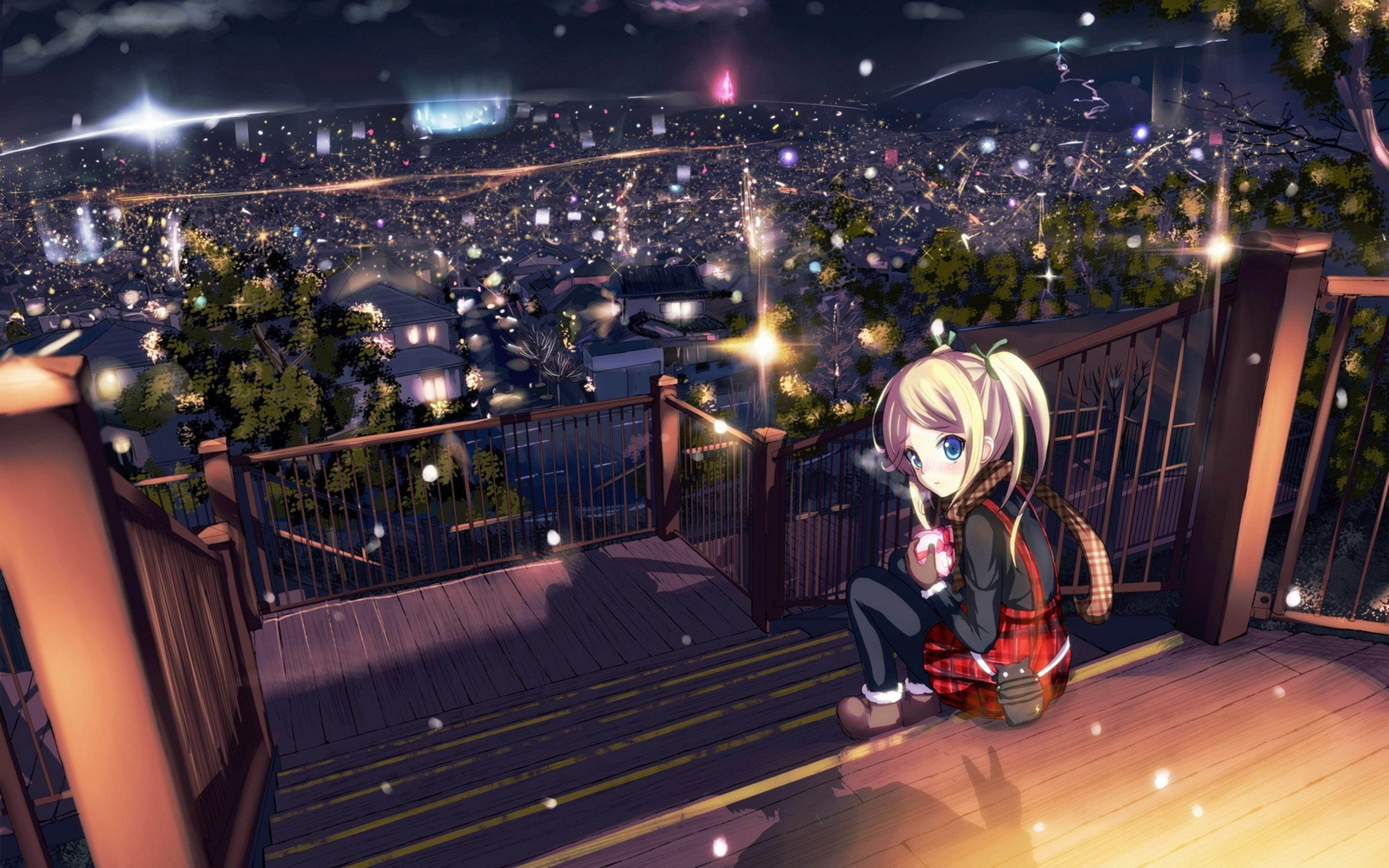 city, original characters, upscaled, 4K, anime, anime girls, HD Wallpaper
