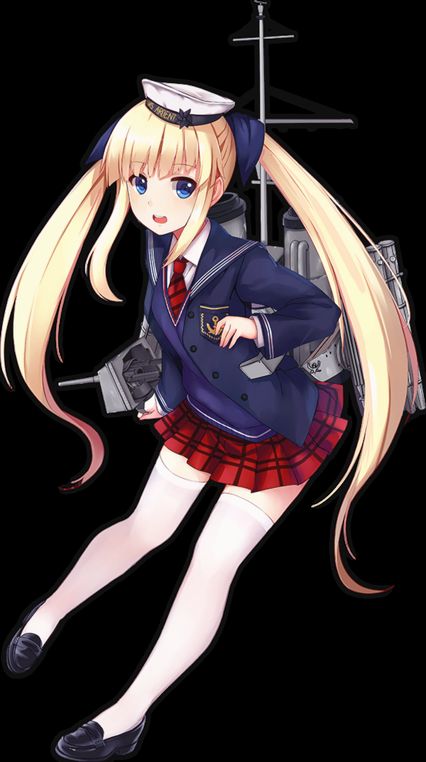 2K, upscaled, Azur Lane, anime girls, transparent background, ship, anime, Phone HD Wallpaper