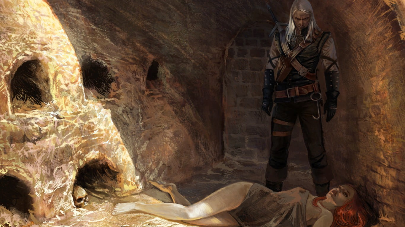 brown, travel, men, 720P, Geralt of Rivia, looking, adventure, black, adult, standing, protection, chair, working, one person, wooden, solid, occupation, HD Wallpaper