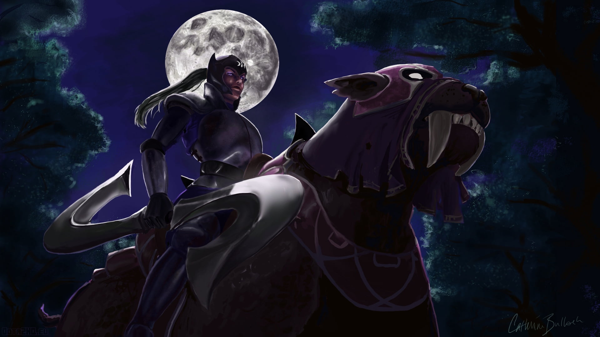 art and craft, night, dota, clothing, event, underwater, dota 2, nature, animal, blue, fantasy, costume, men, luna moonfang, horror, 1080P, moonfang, halloween, HD Wallpaper