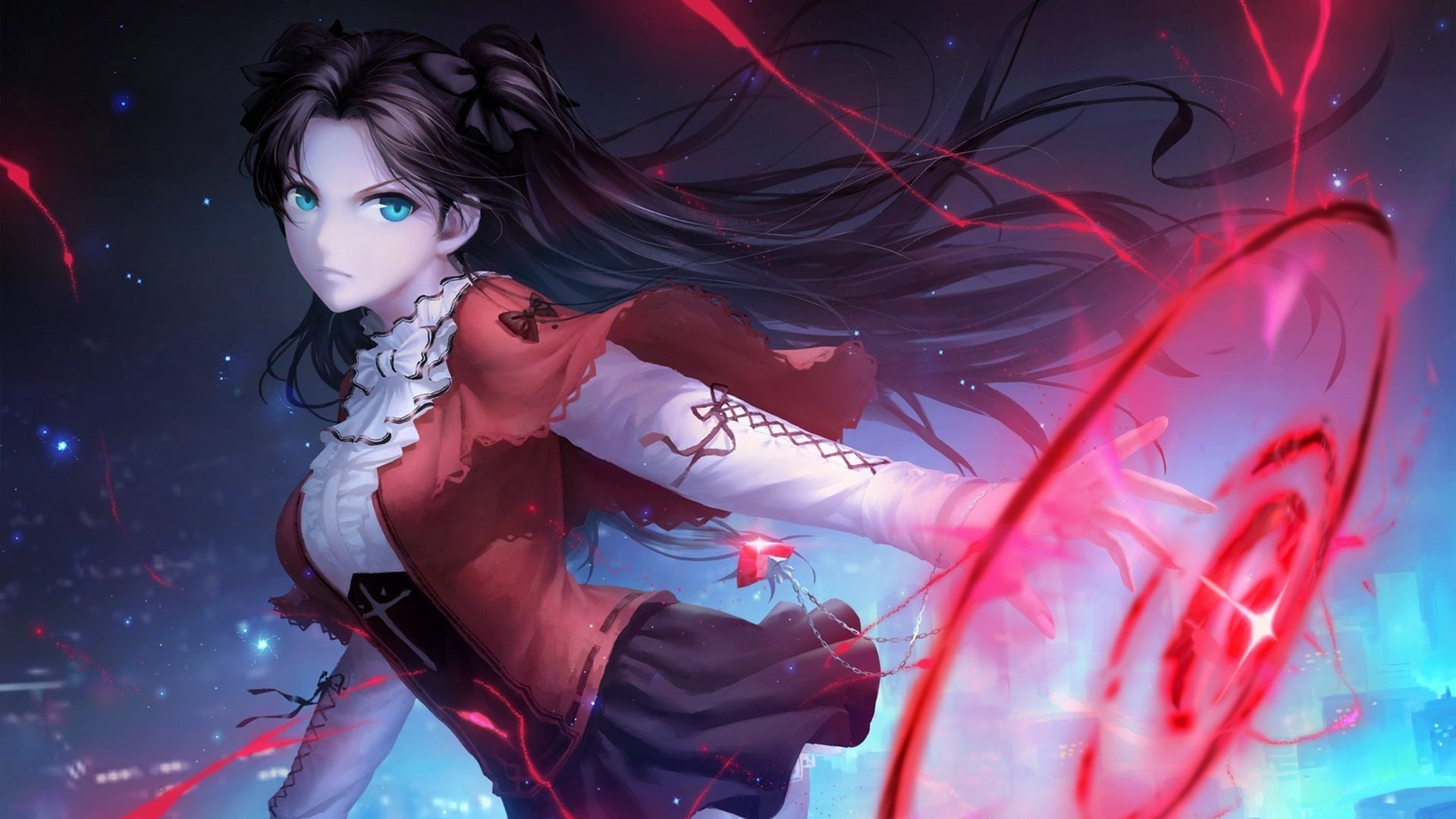 Night, 1080P, Stay, Magic, Anime, Blue, Eyes, Fate, Girl, HD Wallpaper