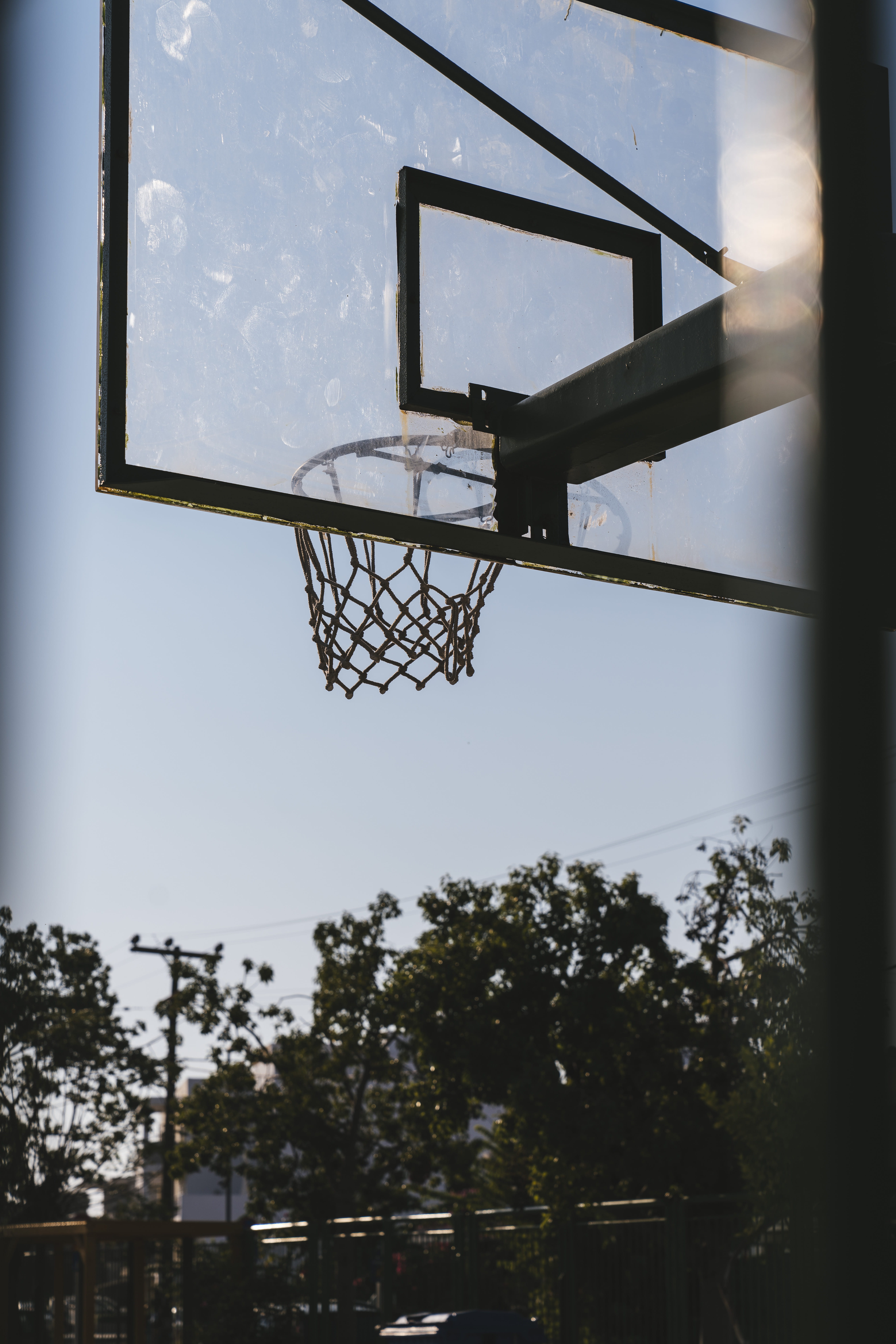 court, hoop, sphere, leisure activity, team sport, plant, leisure games, 8K, bball, patio, net - sports equipment, sunlight, porch, basketball - ball, Phone HD Wallpaper