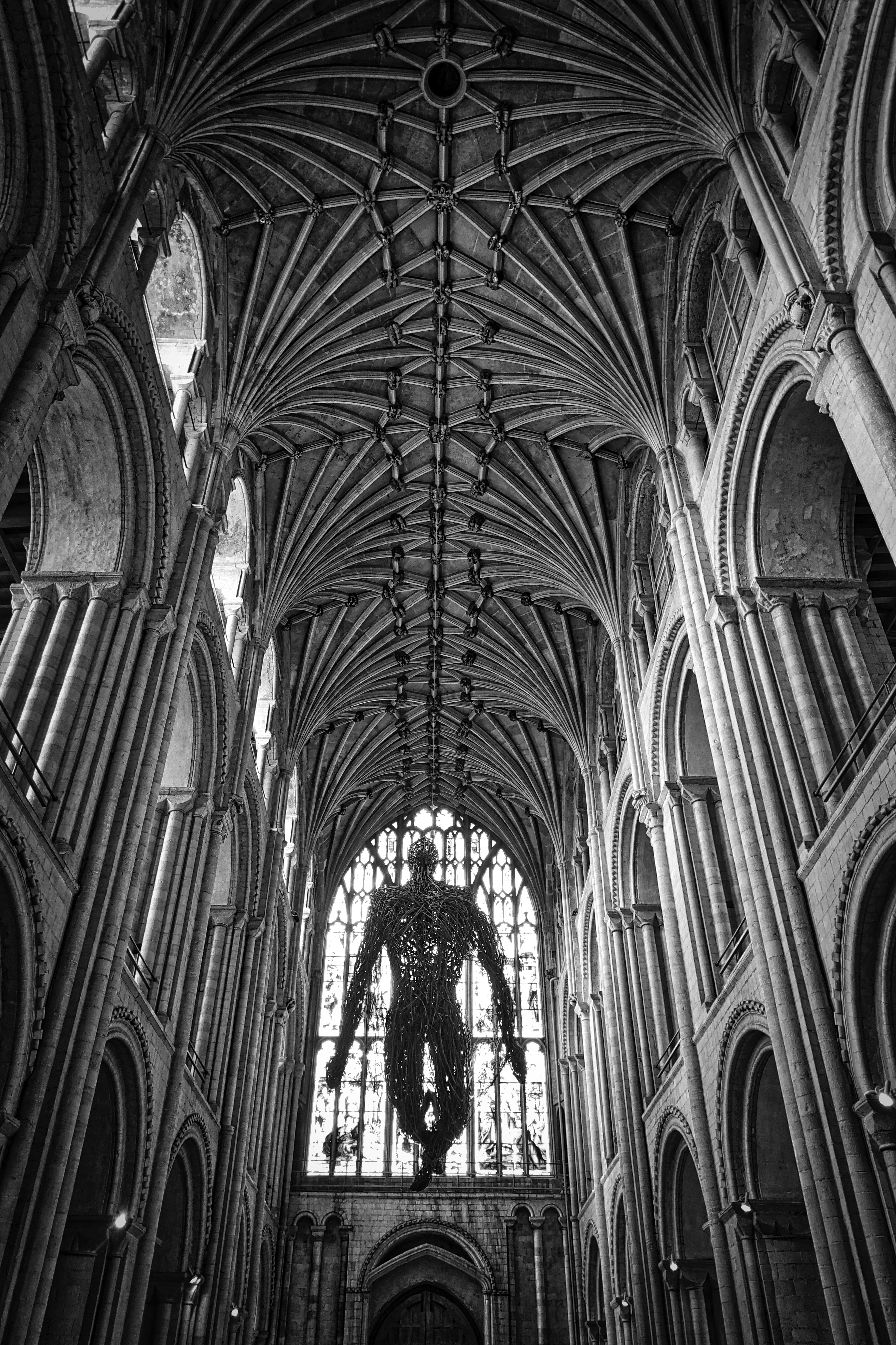place of worship, no people, architecture, norwich cathedral, interior, historical, religion, ornate, 5K, day, christian, glass, building, low angle view, Phone HD Wallpaper