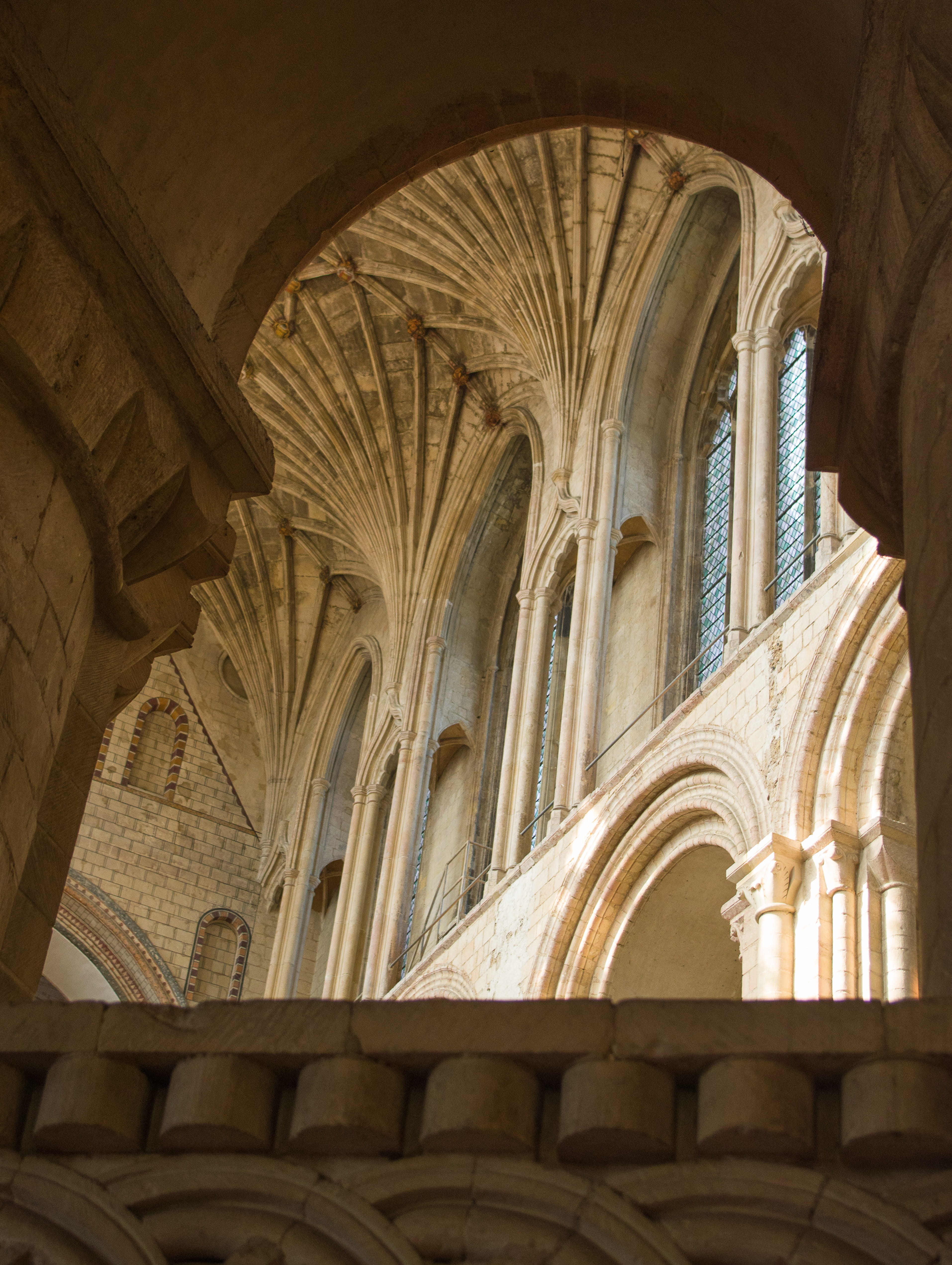 place of worship, cathedral, day, the past, ornate, norwich, abbey, architectural column, no people, window, arched, gothic style, spirituality, 4K, low angle view, Phone HD Wallpaper