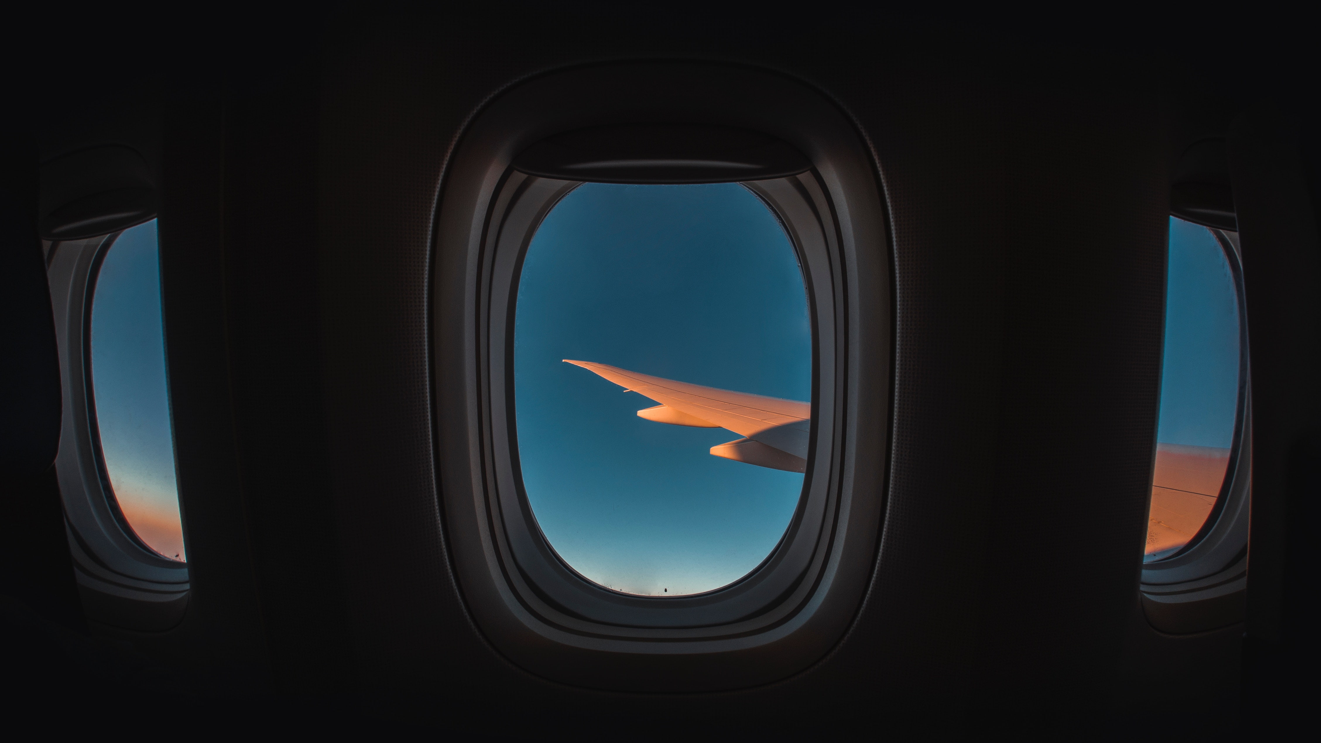 flight, sky, plane, 4K, window, wing, porthole, HD Wallpaper