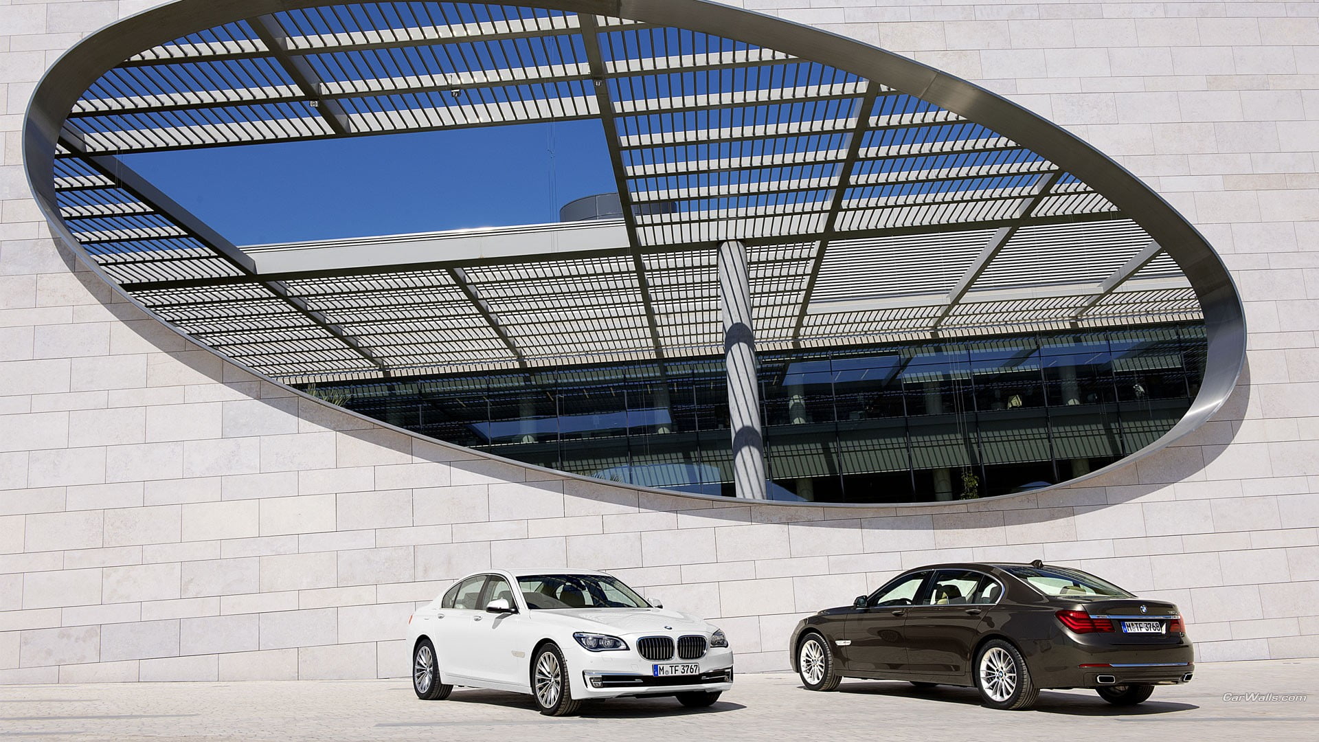 transportation, nature, railing, vehicle, wall, travel, car, BMW, wall - building feature, BMW 7, built structure, land vehicle, architecture, building exterior, HD Wallpaper