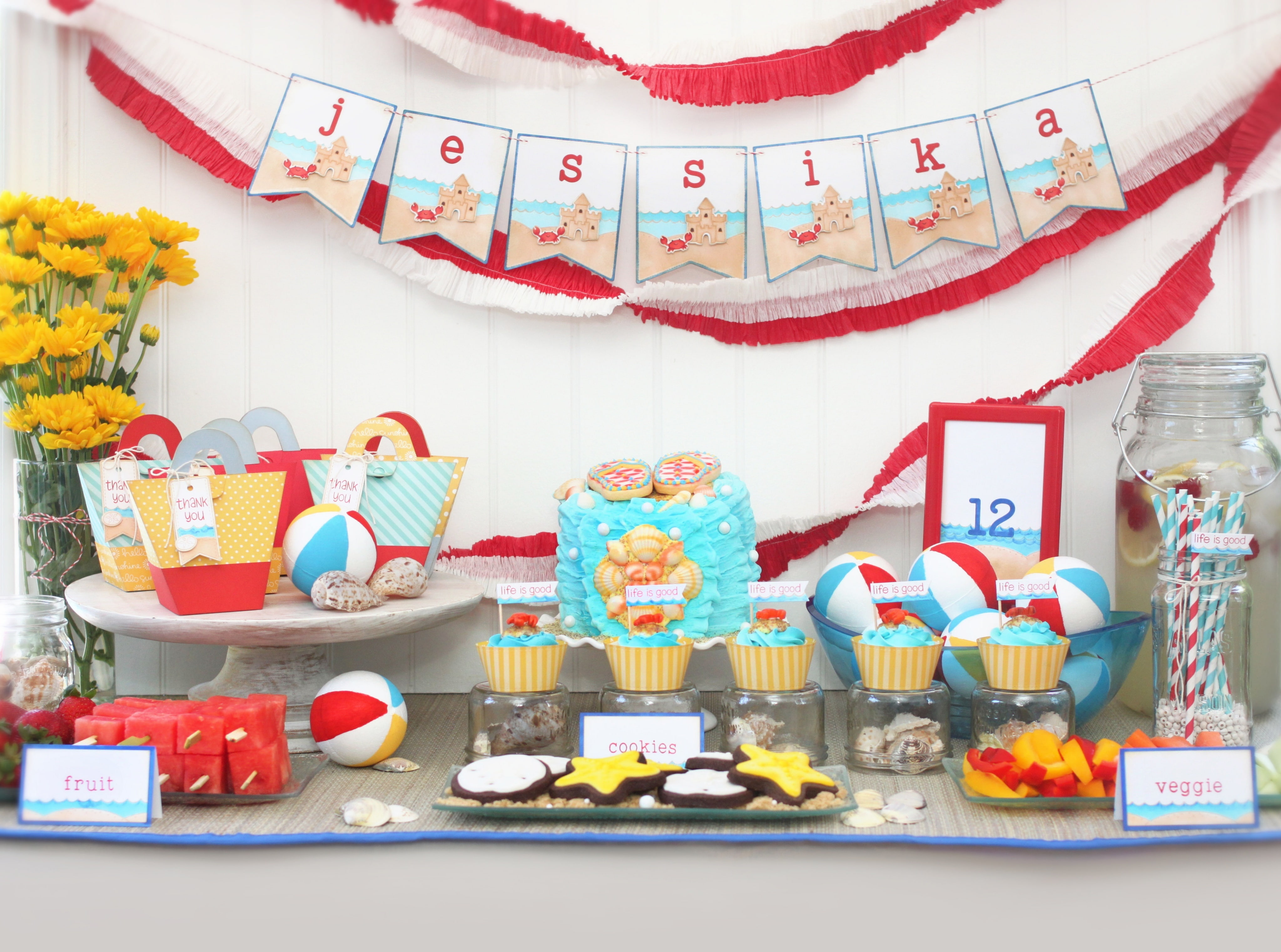 indulgence, Desert, Celebrate, freshness, indoors, celebration, representation, Fruits, happy birthday, cookies, shells, decoration, dessert, childrenparty, HD Wallpaper