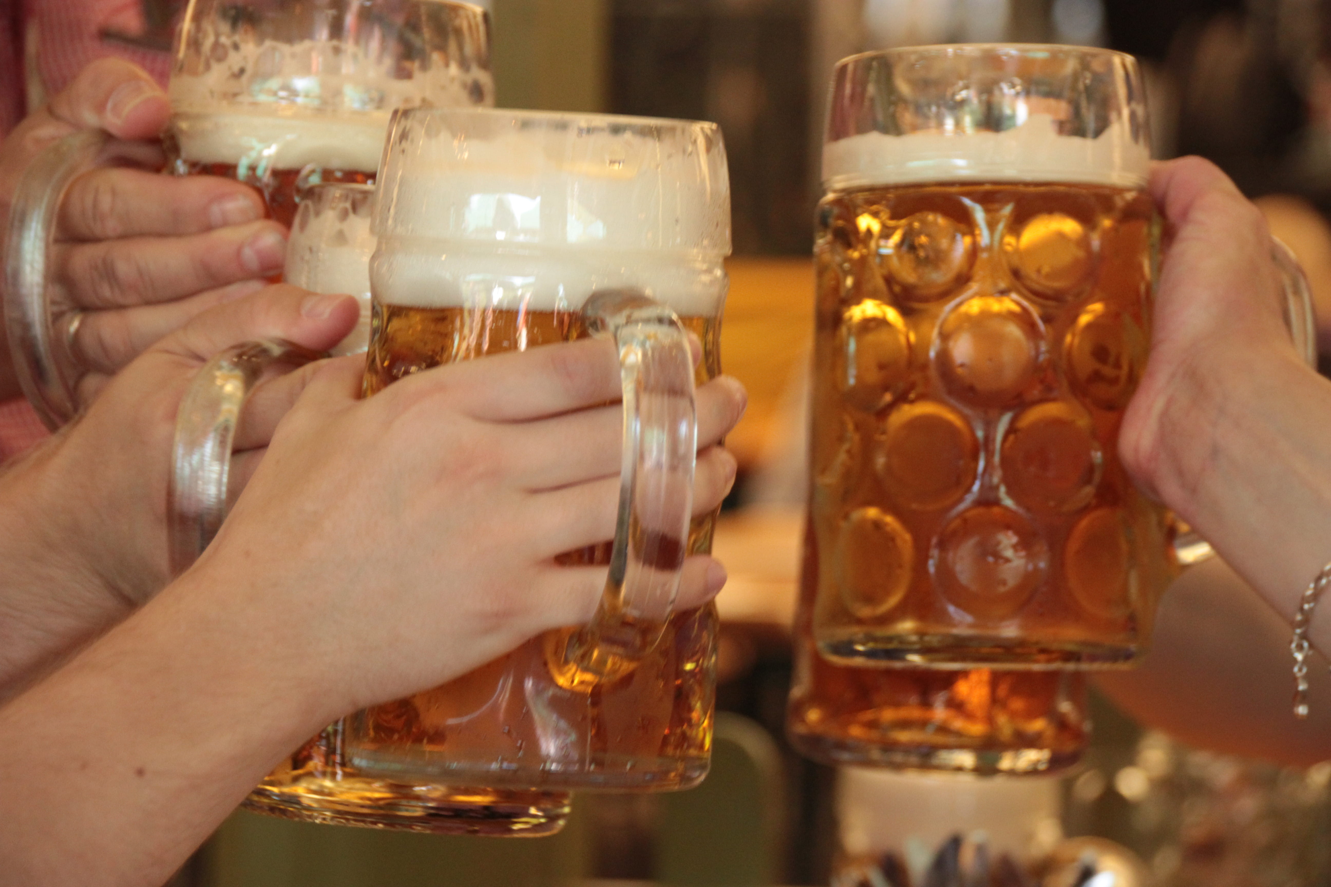 holding, germany, close-up, oktoberfest, household equipment, drink, lohr a. main, beer glass, beer - alcohol, refreshment, hand, glass, hands, focus on foreground, HD Wallpaper