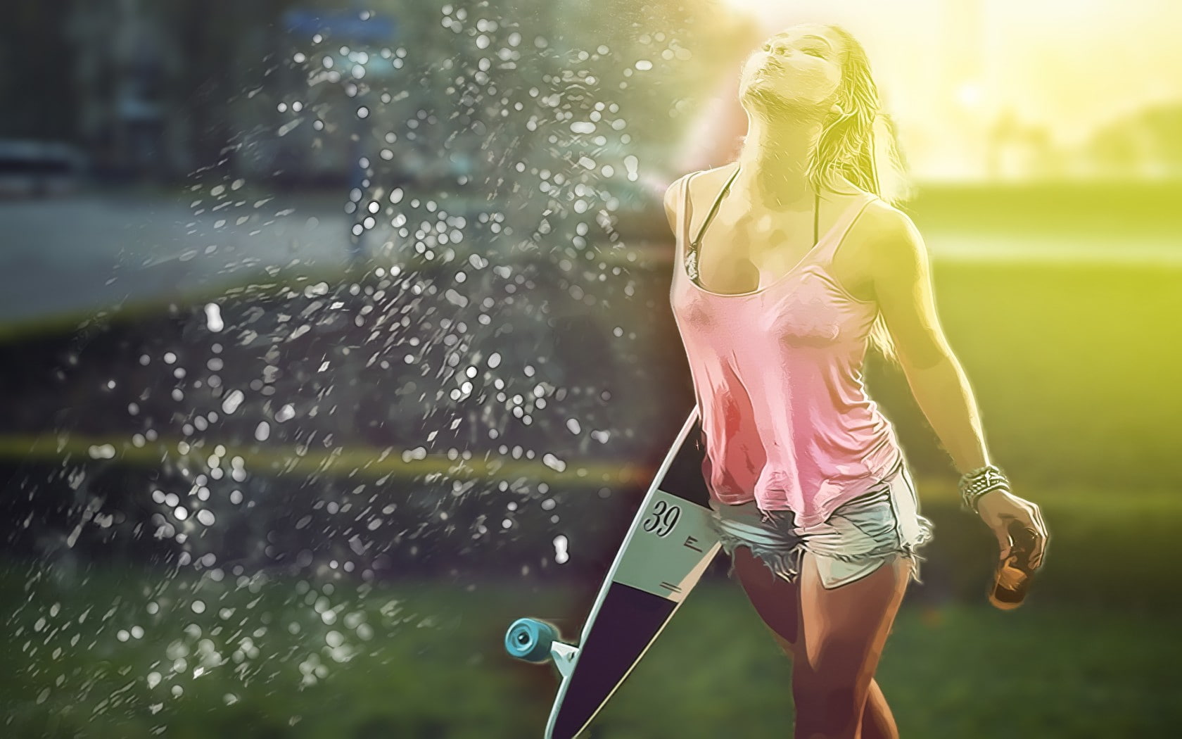 beautiful woman, focus on foreground, standing, outdoors, long hair, nature, casual clothing, lifestyles, young adult, leisure activity, field, real people, HD Wallpaper