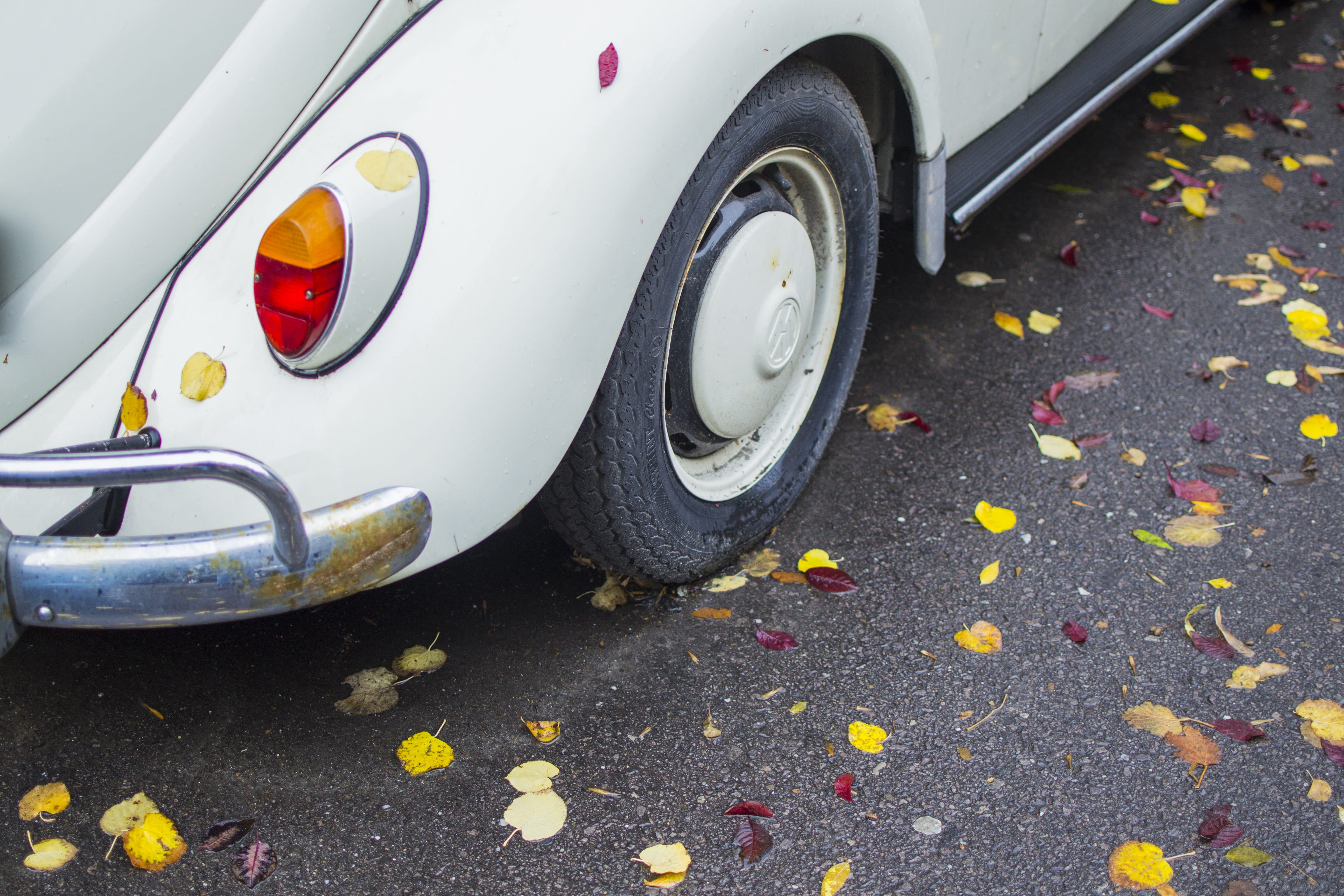 motor vehicle, mode of transportation, outdoors, white, tire, auto, change, vintage, nature, city, vibes, car, street, wheel, 4K, plant part, land vehicle, HD Wallpaper