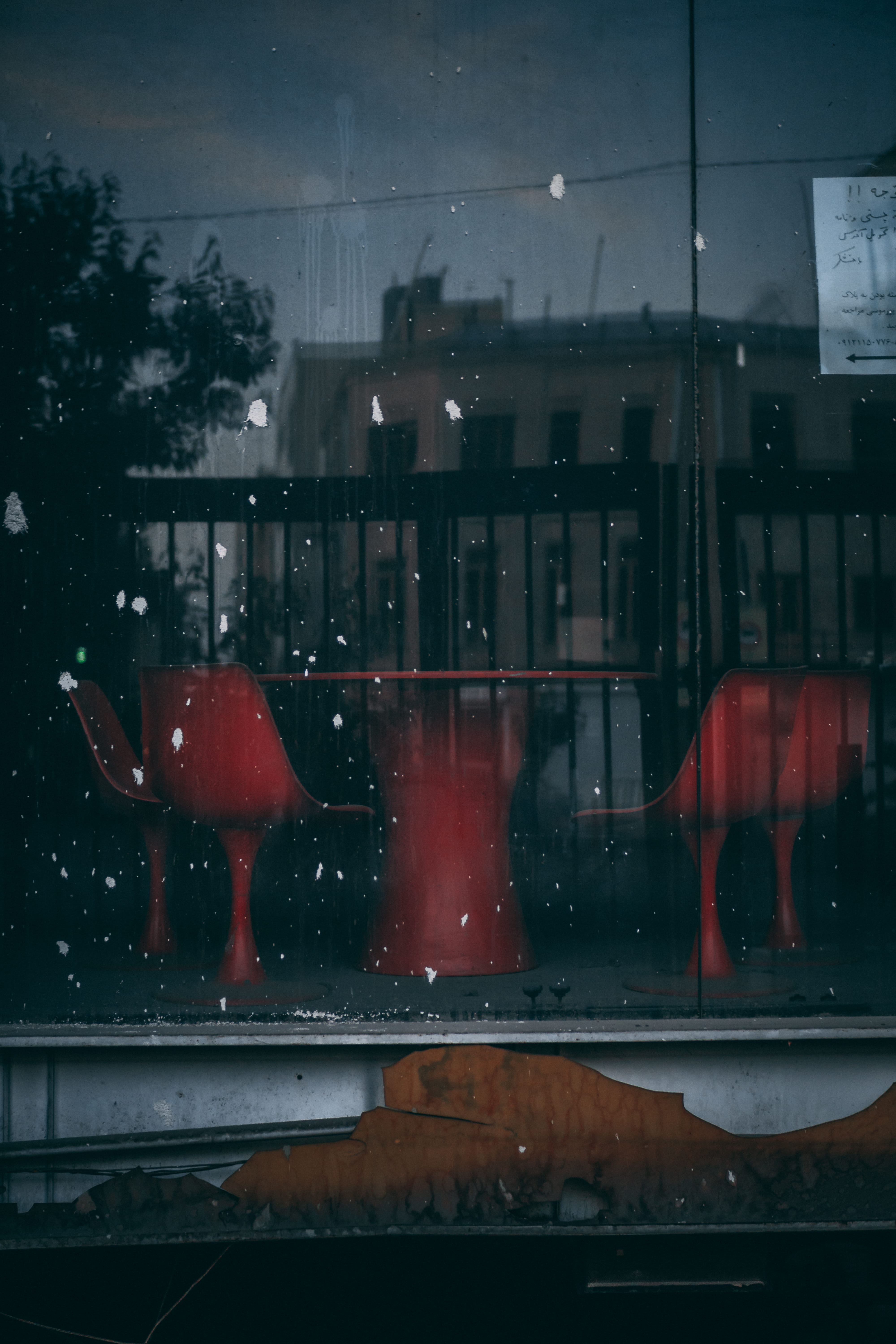 window reflection, land vehicle, built structure, rainy season, piece, gate, left behind, city, transportation, near, old vibe, table, vehicle interior, Phone HD Wallpaper