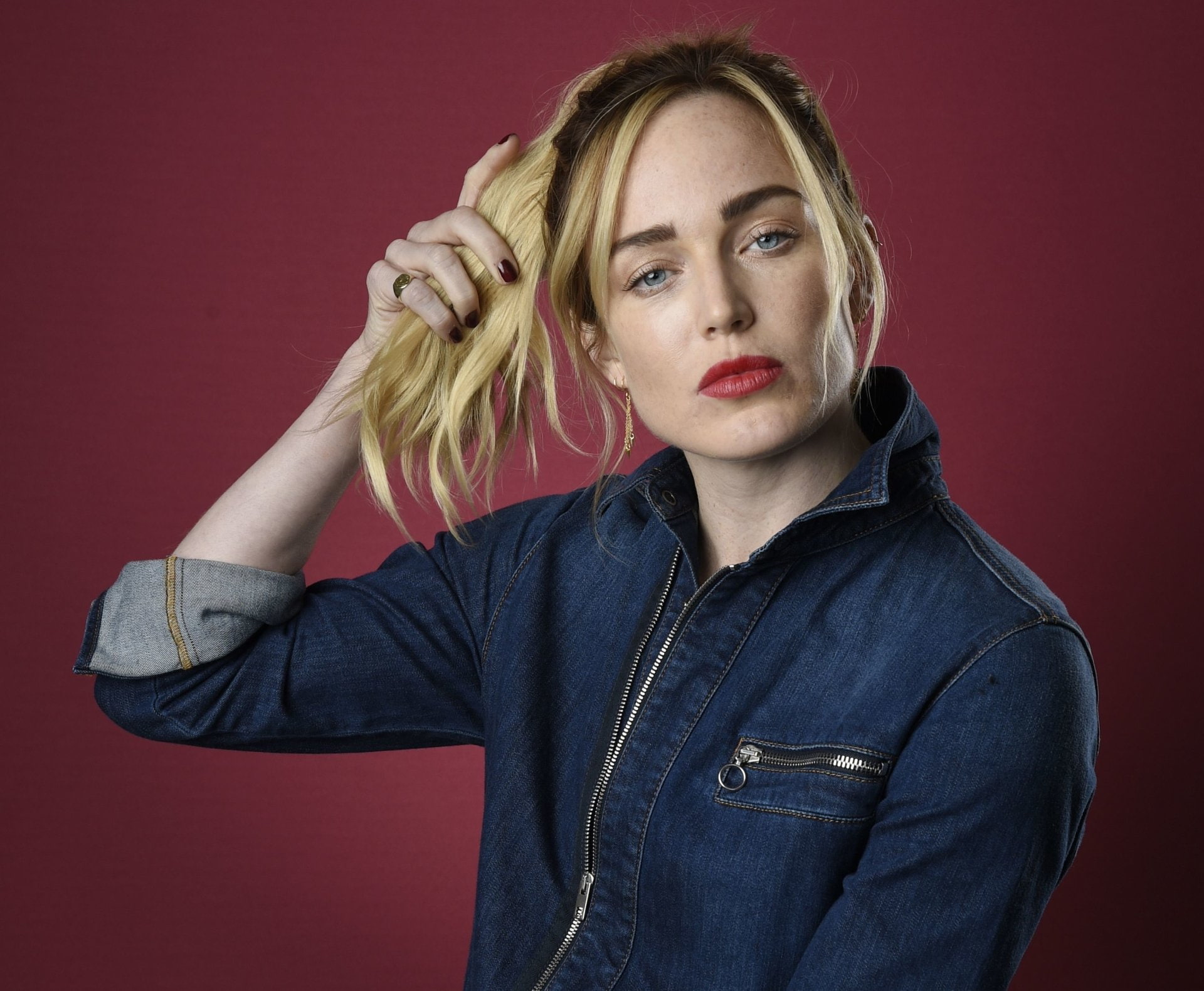 American, Caity Lotz, Actresses, Face, Blonde, Blue Eyes, Actress, 1080P, Lipstick, HD Wallpaper