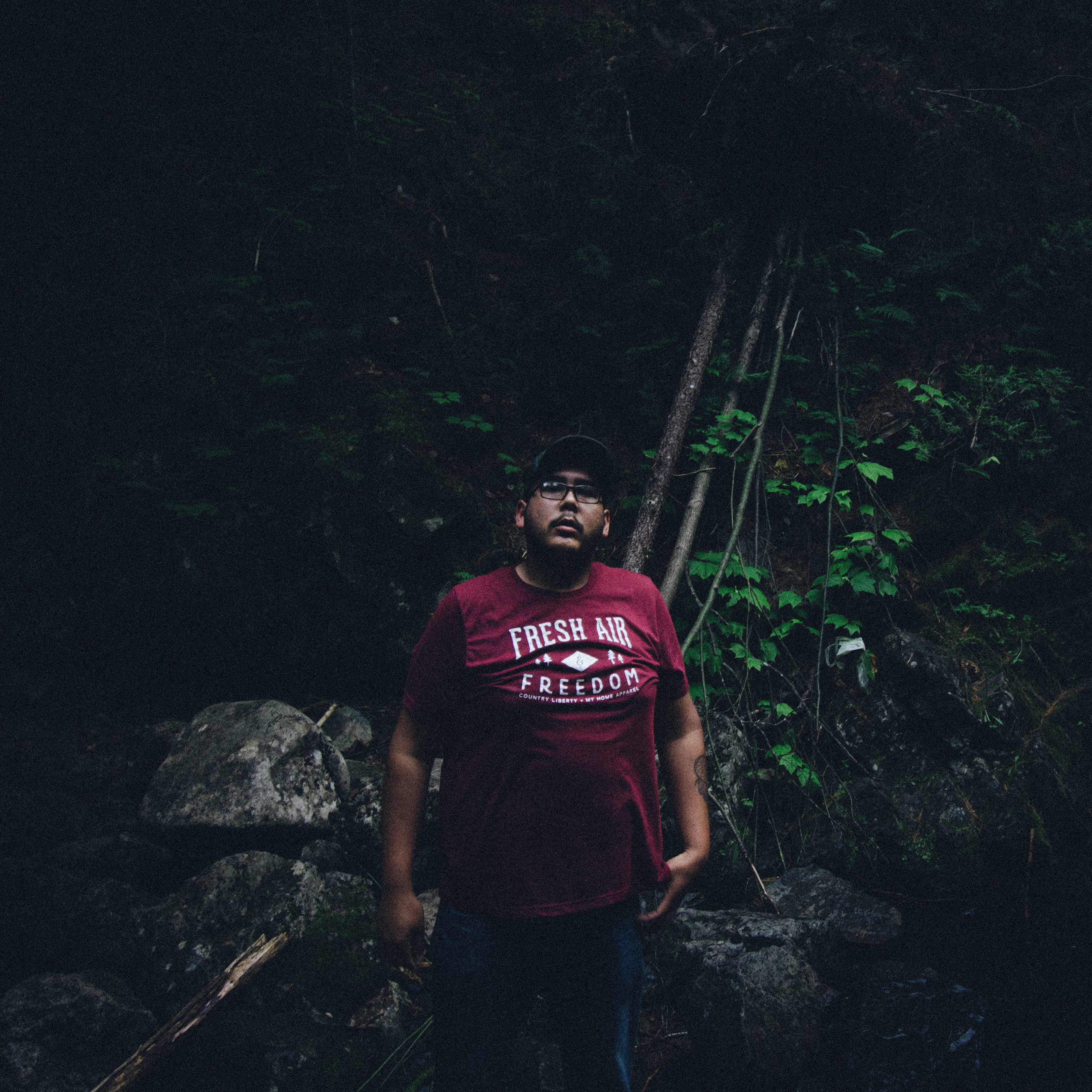 2K, real people, plant, land, new brunswick, dark, water, trees, canada, young men, nature, canon, three quarter length, young adult, standing, tree, leisure activity, Phone HD Wallpaper
