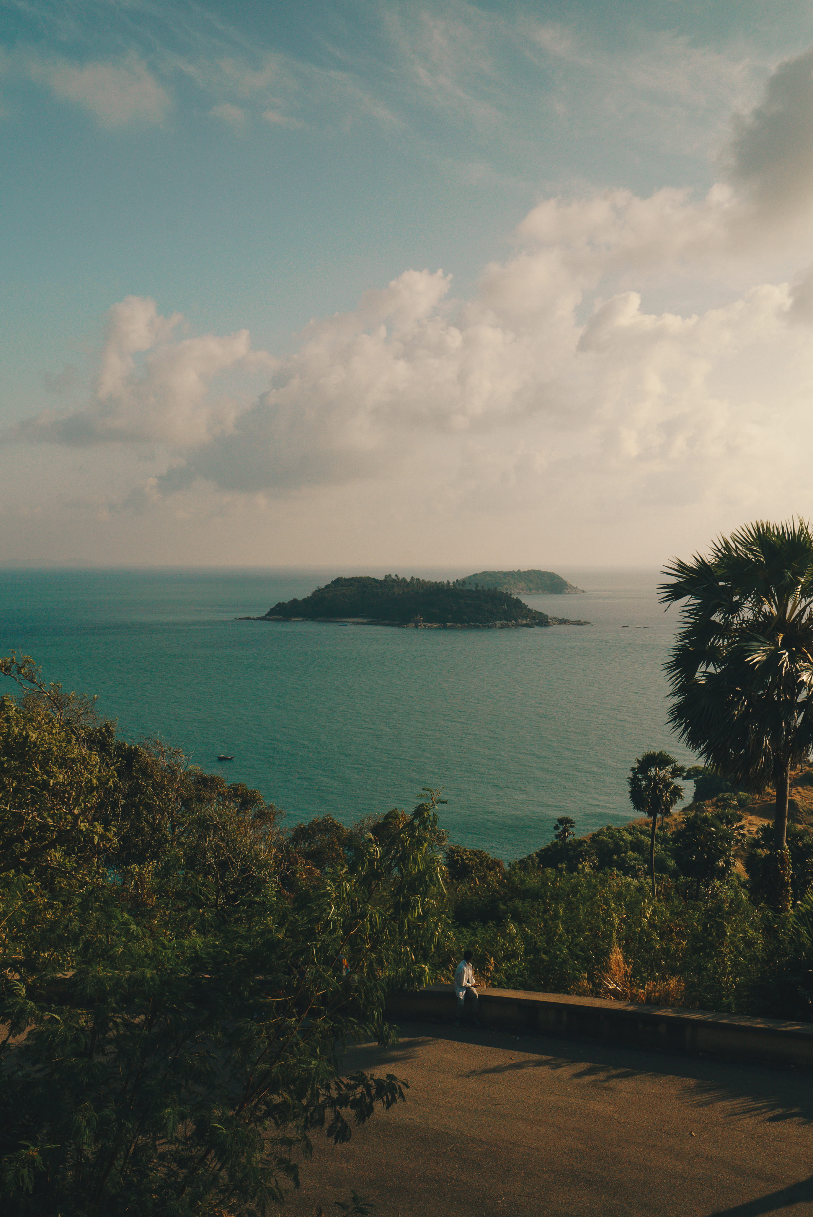 tree, land, outdoors, islands, portrait, tranquility, water, views, scenics - nature, sky, thailand, landscape, ocean, teal, clouds, tranquil scene, plant, Phone HD Wallpaper