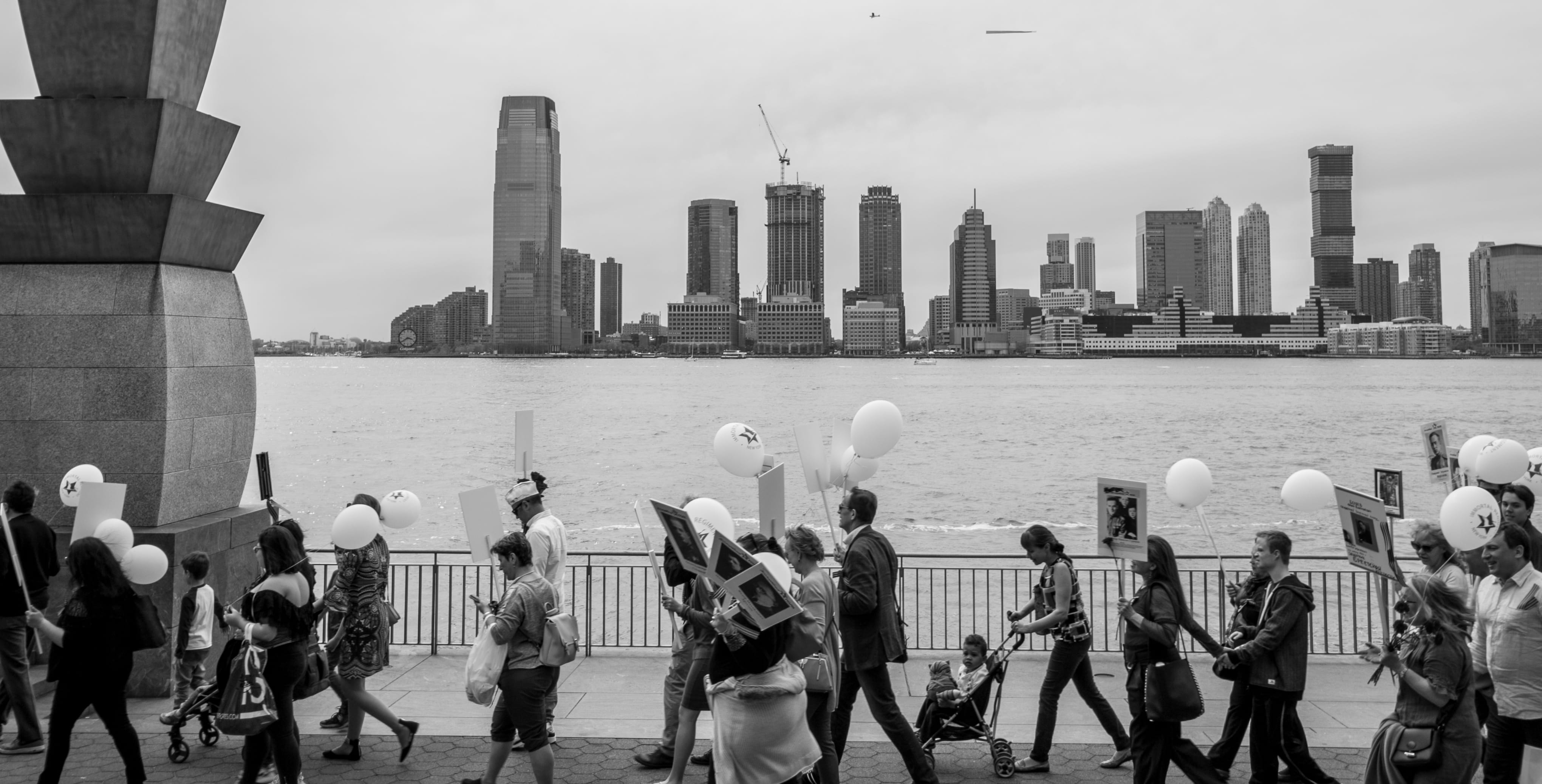 united states, black and white, building exterior, march, day, protest, new york, large group of people, generation, built structure, cityscape, nature, HD Wallpaper