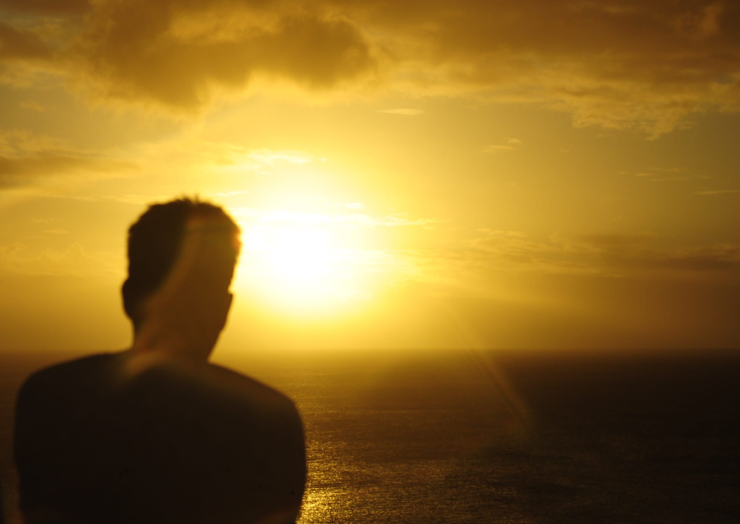 sunlight, noronha, water, outdoors, adult, horizon over water, boat, scenics - nature, atlantic ocean, ocean, horizon, looking at view, sunset, perfect, HD Wallpaper