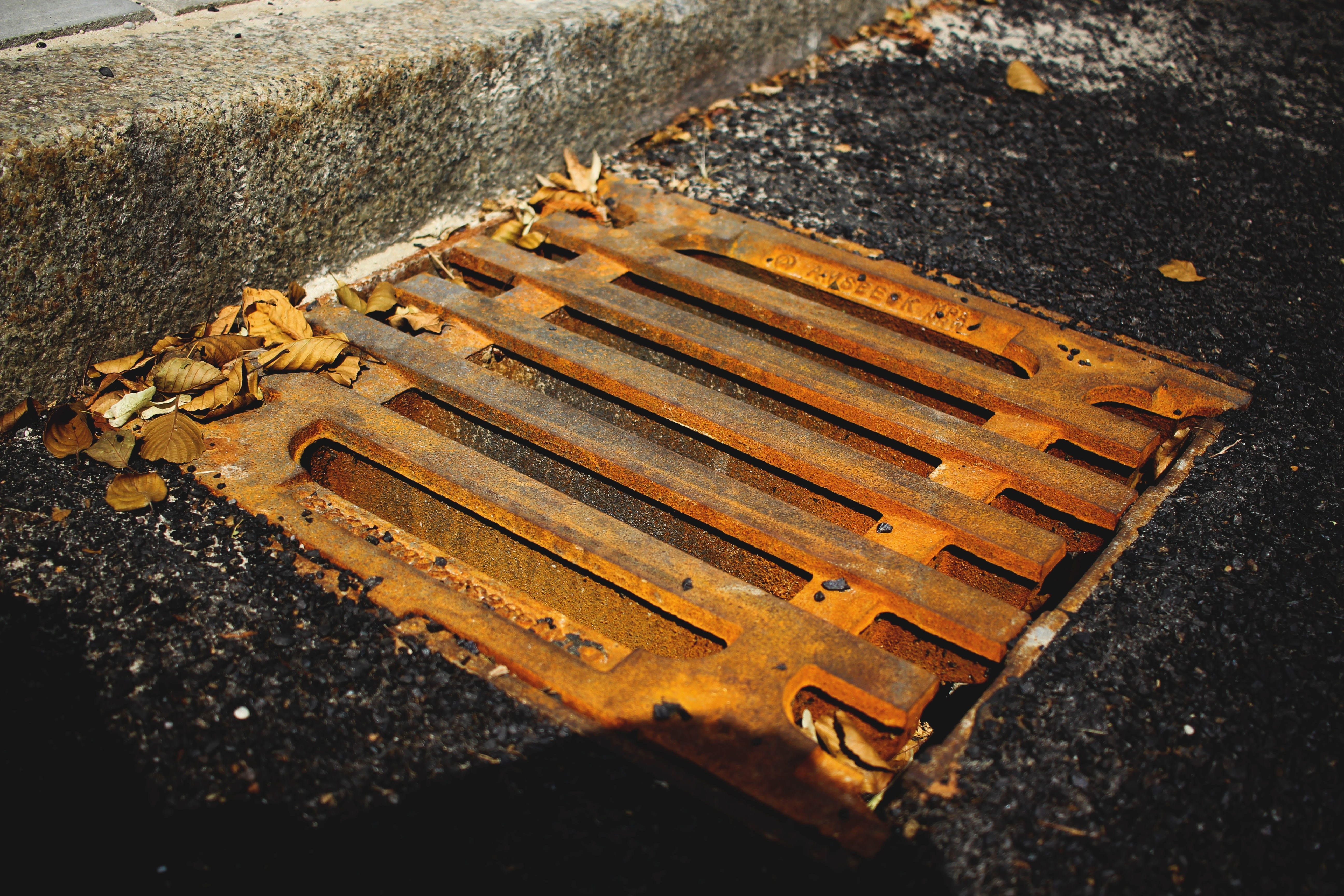 lid, manhole, wastewater, metal grate, road, day, channel, street, summer, underground, sewage system, rusty, grid, outdoors, 5K, manhole covers, wood - material, HD Wallpaper