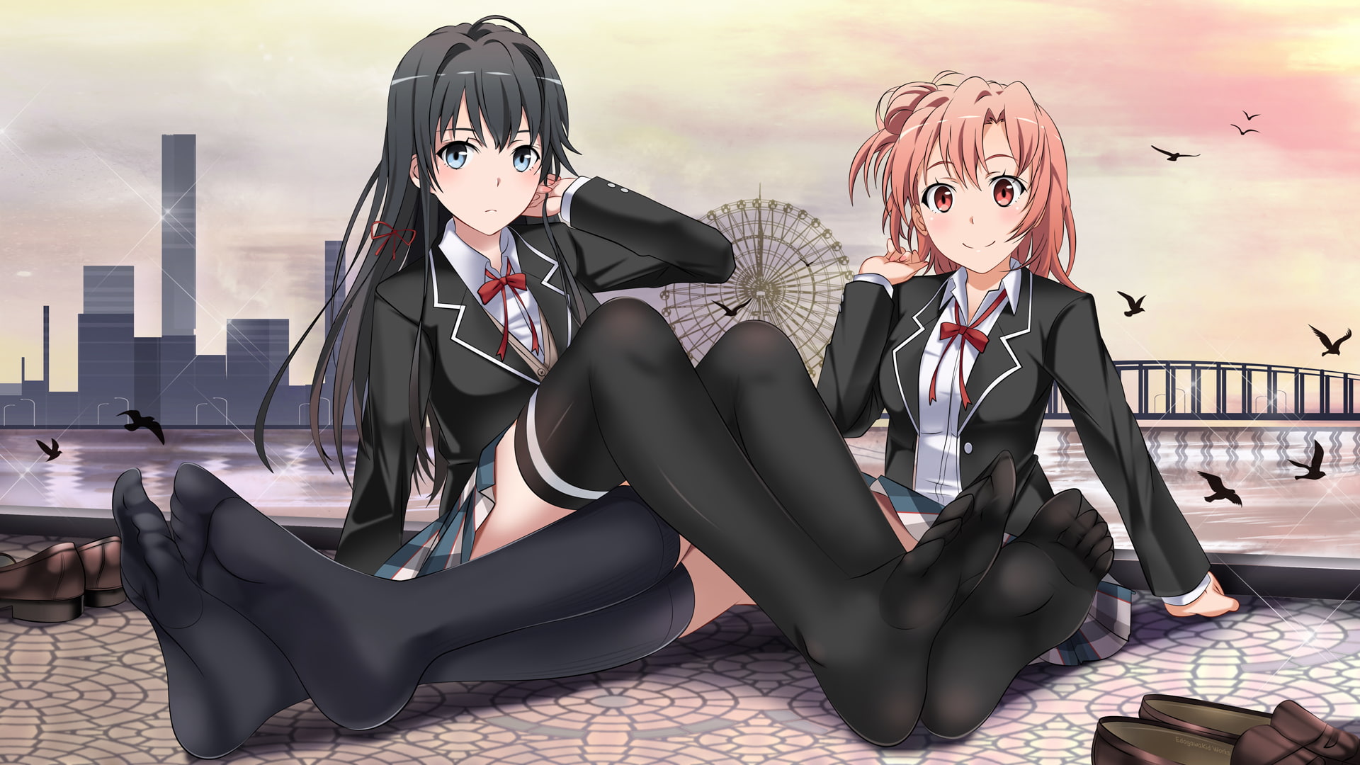 My Teen Romantic Comedy SNAFU, 1080P, Anime, Yui Yuigahama, Yukino Yukinoshita, HD Wallpaper