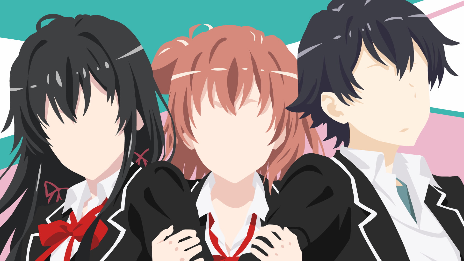 Yukino Yukinoshita, Yui Yuigahama, My Teen Romantic Comedy SNAFU, Hikigaya Hachiman, 1080P, Anime, HD Wallpaper