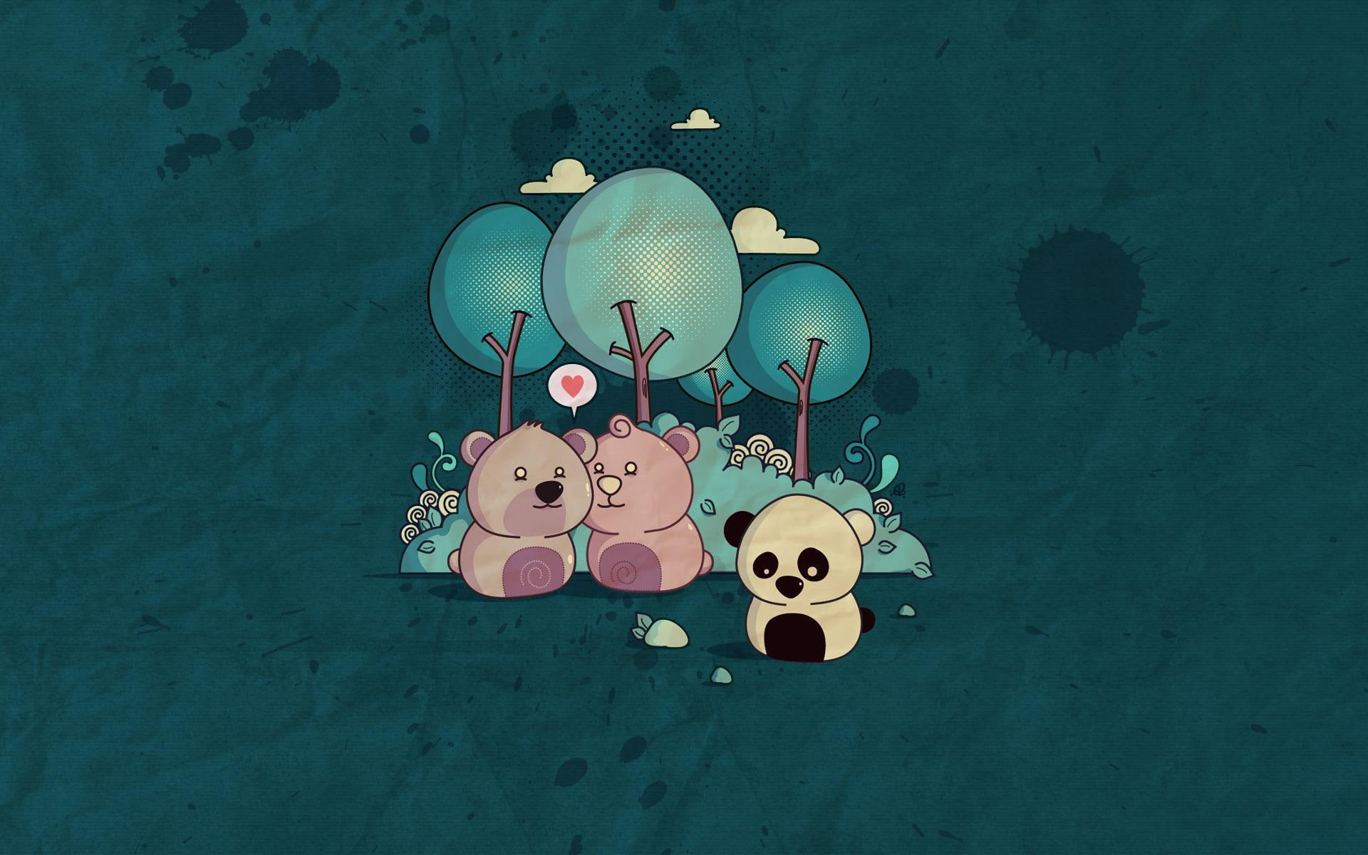 animal representation, humor, large group of objects, no people, heart, teddy, blue background, nature, bear, indoors, blue, art and craft, wall - building feature, HD Wallpaper