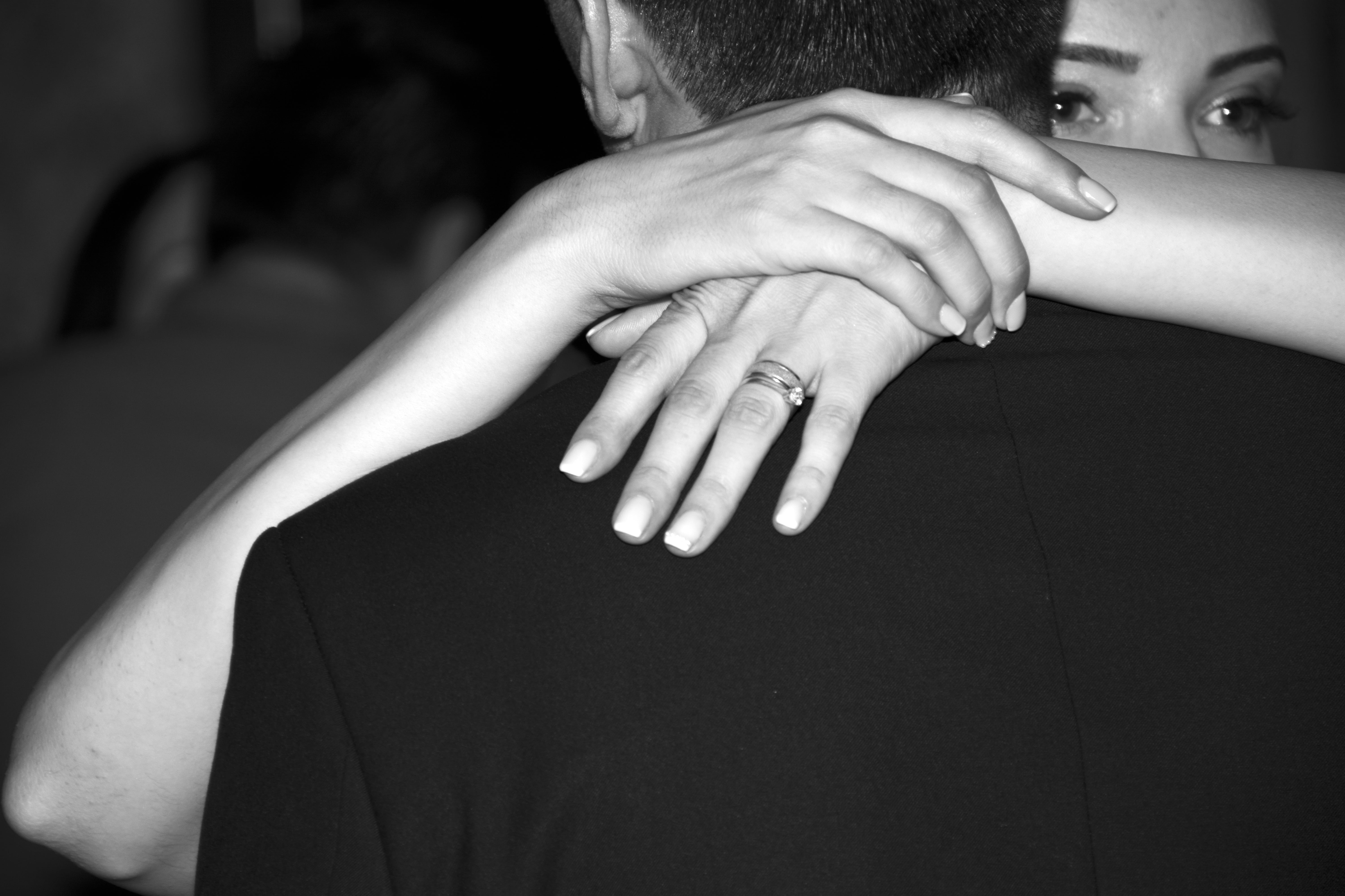 marriage, body part, bloom, boyfriend, portrait, red rose, white, men, shot, females, loving couple, couple, aroma, bonding, colored, person, wearing, black And White, HD Wallpaper