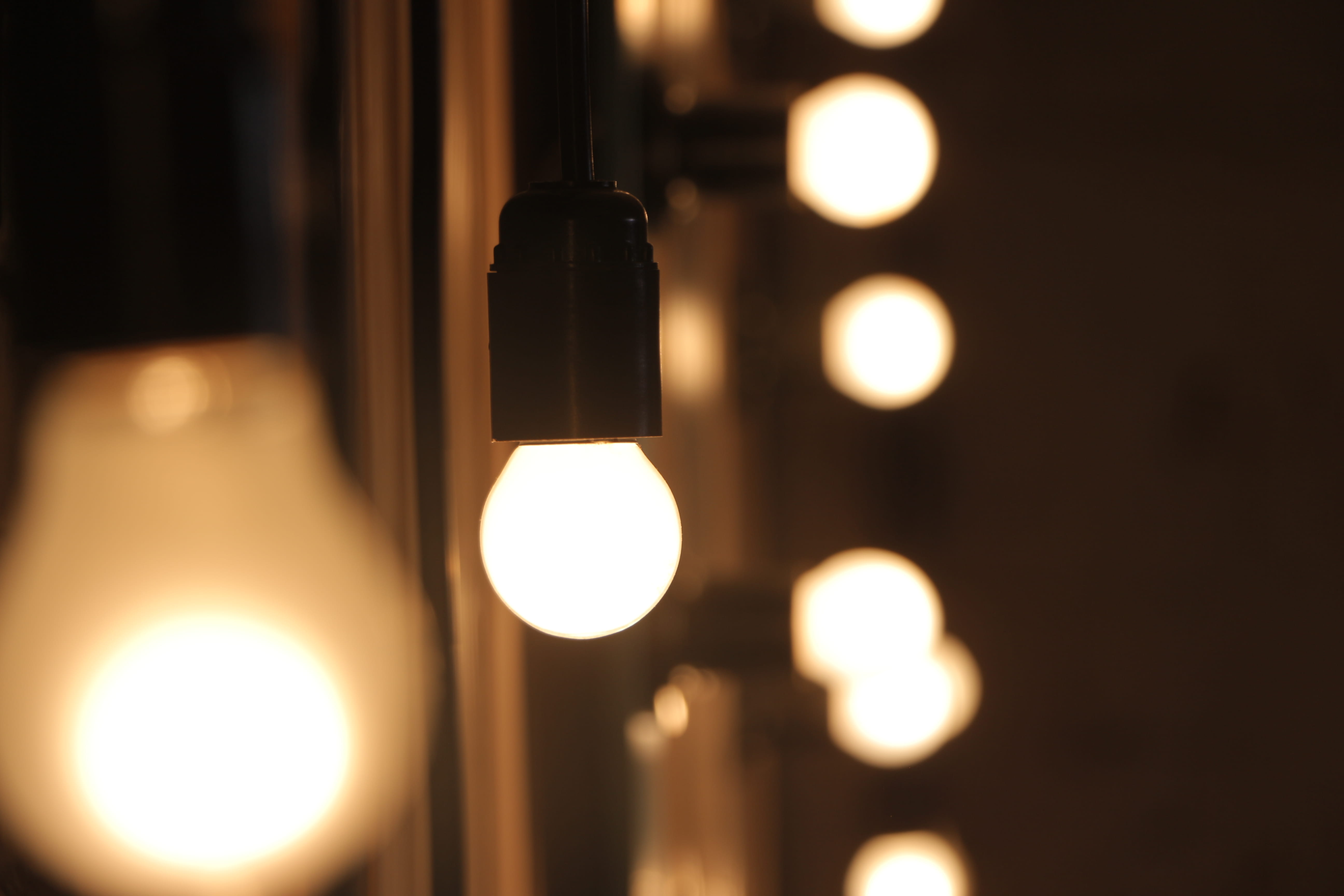 in a row, wall lights, technology, electrical equipment, light, selective, selective focus, lights, light - natural phenomenon, 5K, bright, lighting equipment, HD Wallpaper